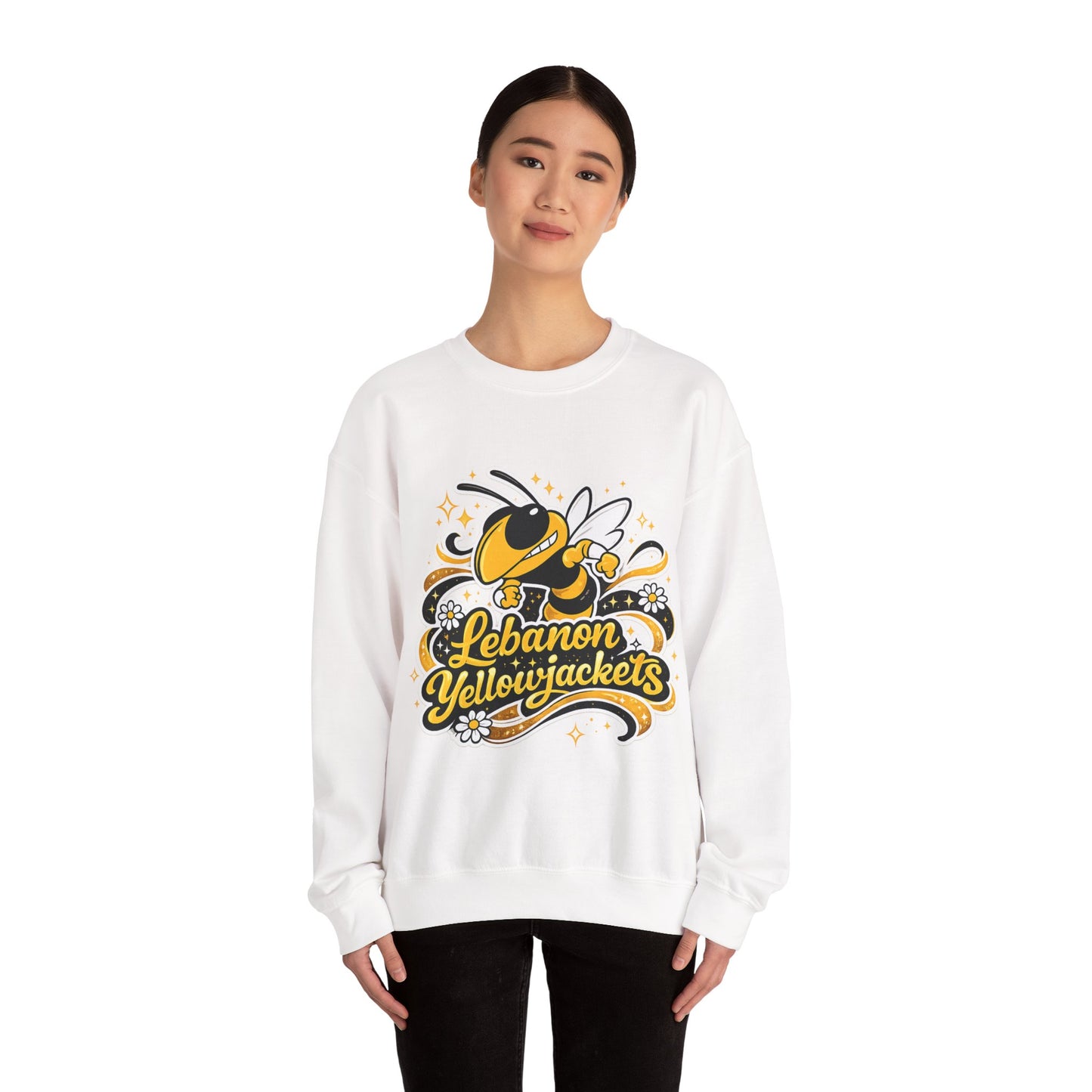 Lebanon Yellowjackets Crewneck Sweatshirt — Retro Mascot School Spirit Pullover