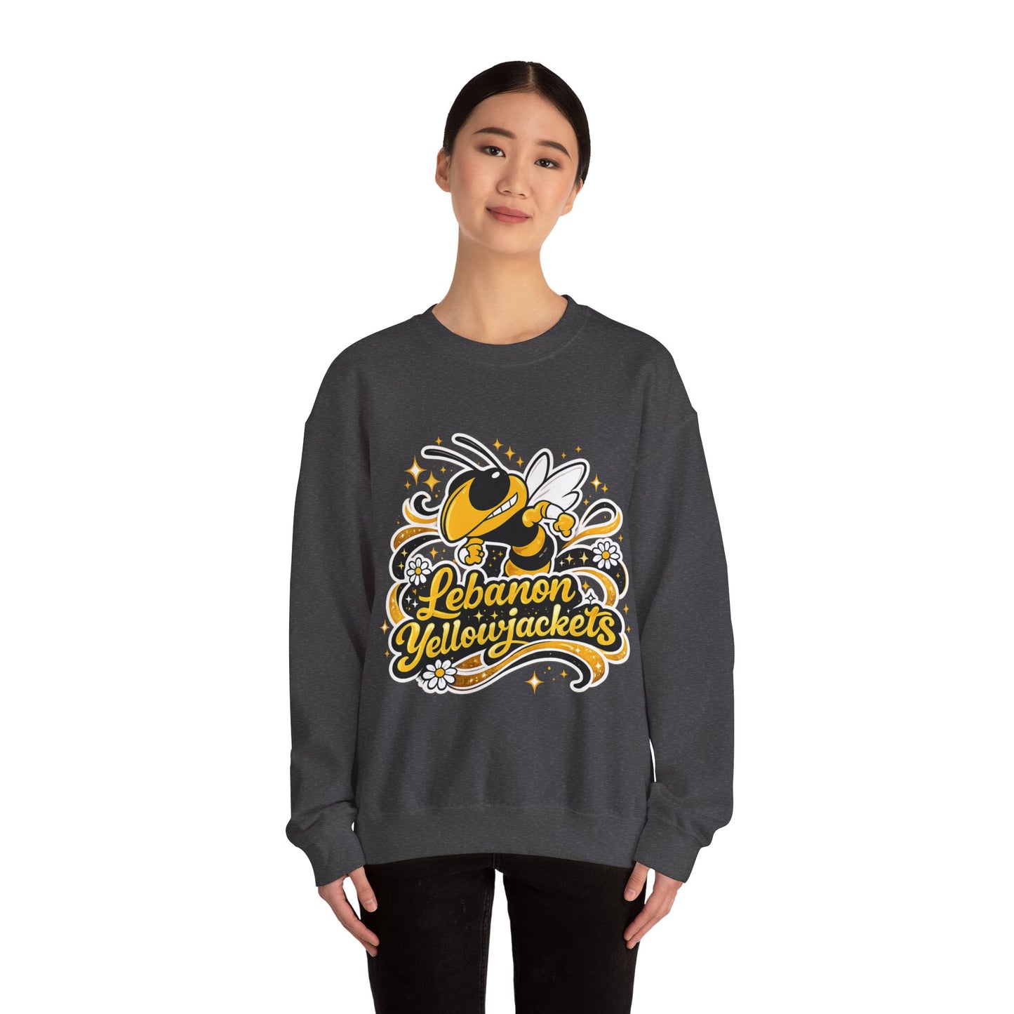Lebanon Yellowjackets Crewneck Sweatshirt — Retro Mascot School Spirit Pullover