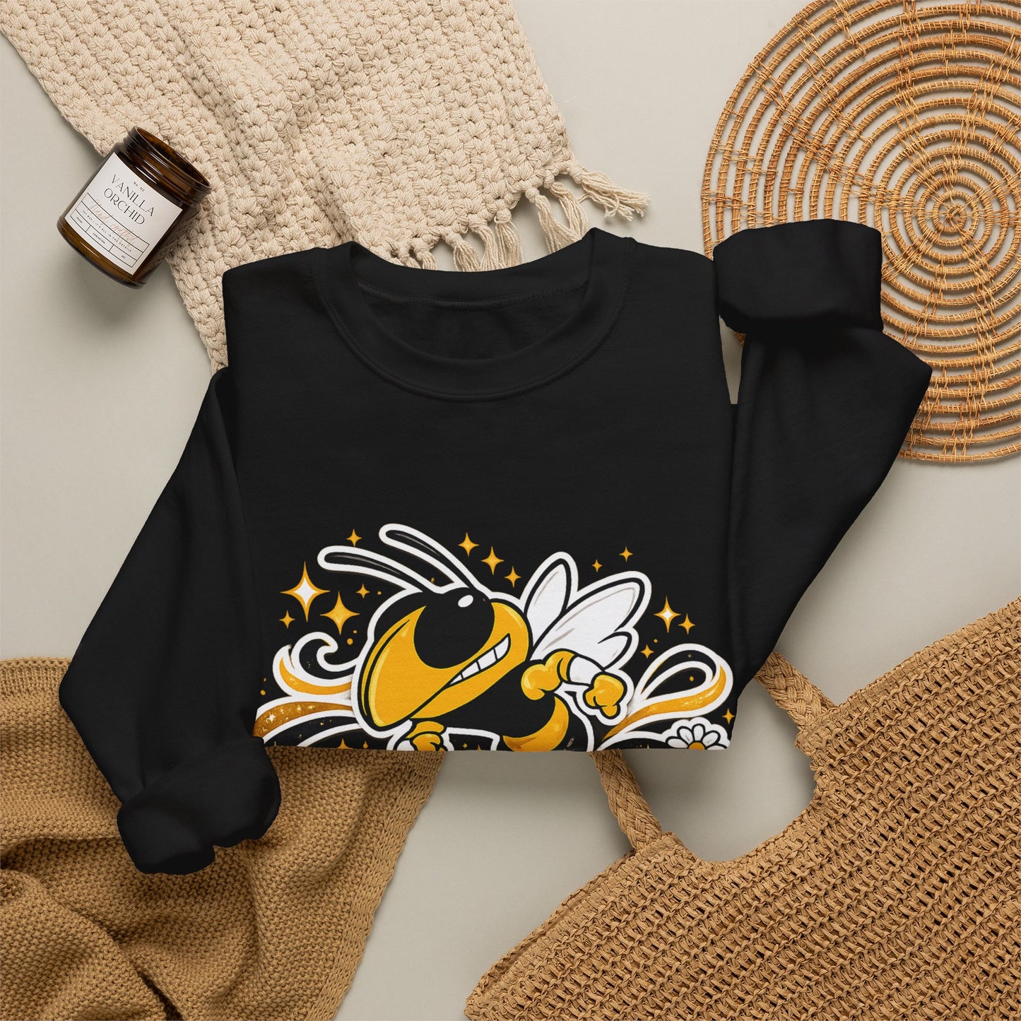 Lebanon Yellowjackets Crewneck Sweatshirt — Retro Mascot School Spirit Pullover
