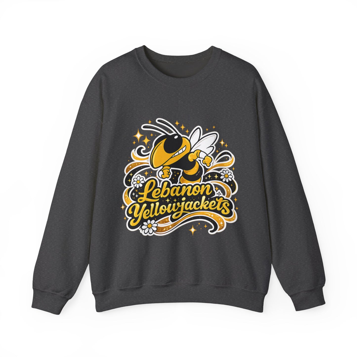 Lebanon Yellowjackets Crewneck Sweatshirt — Retro Mascot School Spirit Pullover
