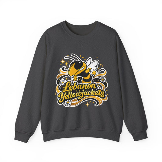 Lebanon Yellowjackets Crewneck Sweatshirt — Retro Mascot School Spirit Pullover