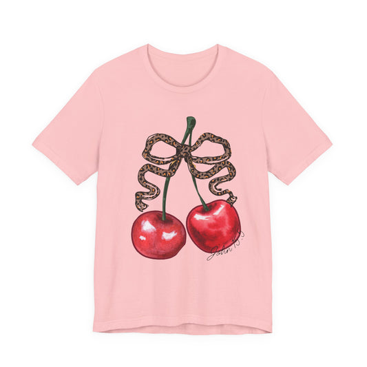 Cherry Bow Tee — Vintage Red Cherry Graphic T-Shirt