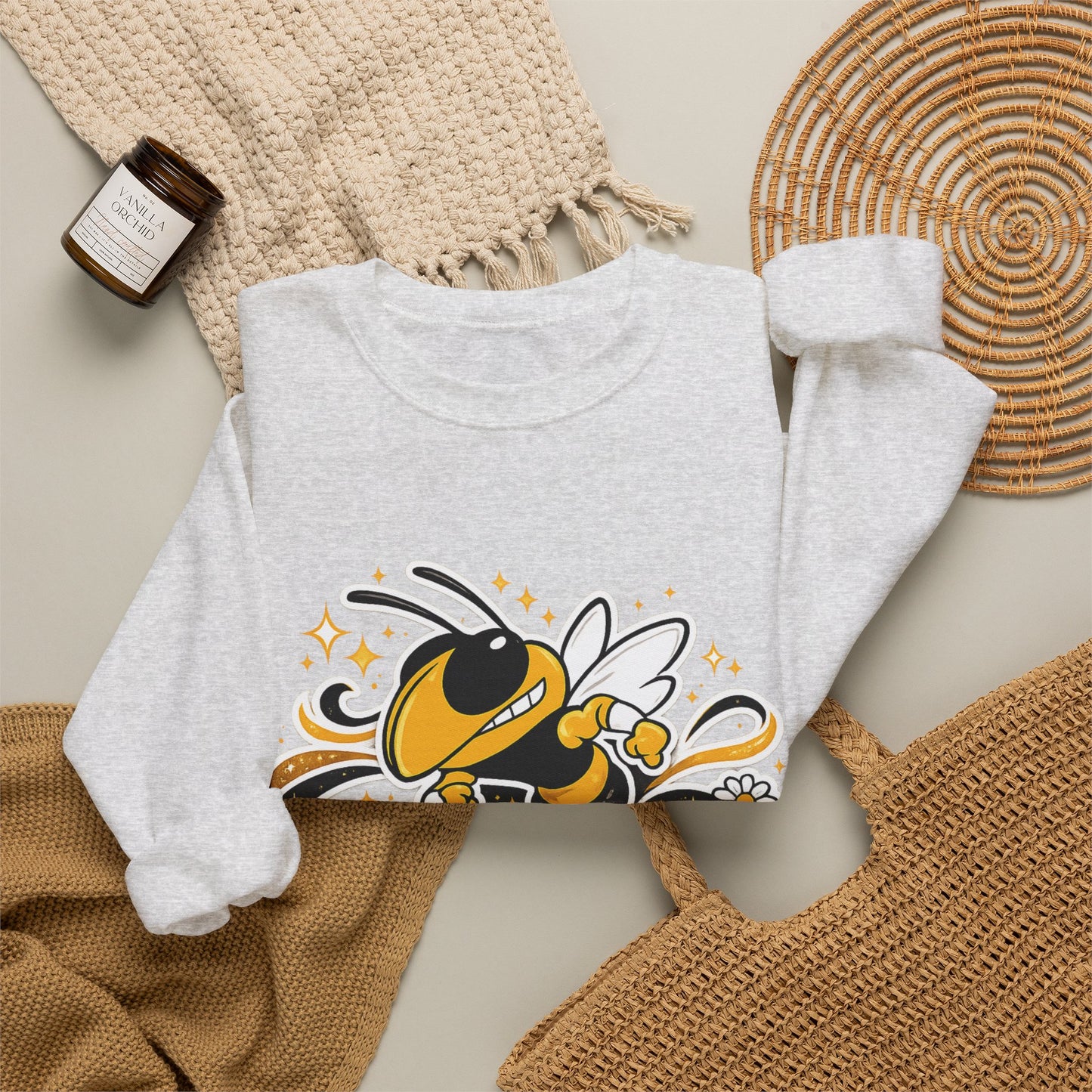 Lebanon Yellowjackets Crewneck Sweatshirt — Retro Mascot School Spirit Pullover