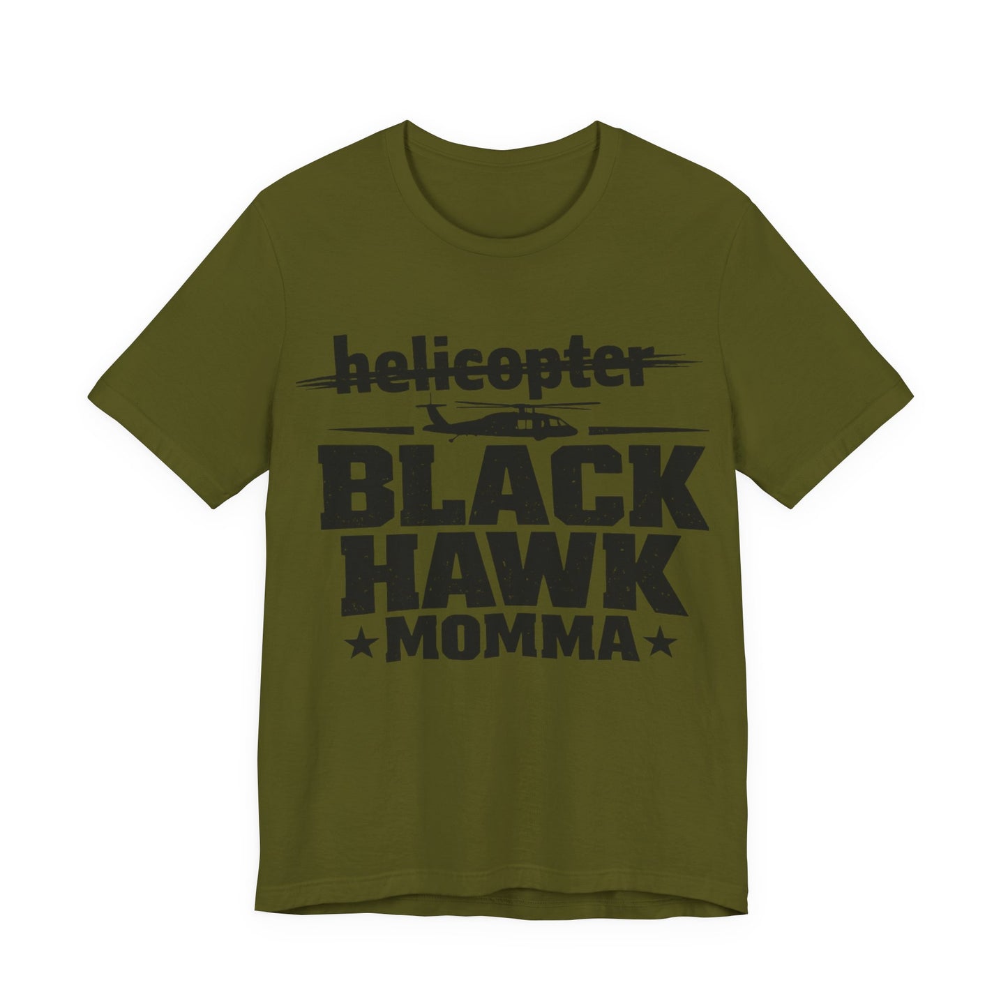 Black Hawk Momma T-Shirt — Helicopter Military Aviation Mom Tee