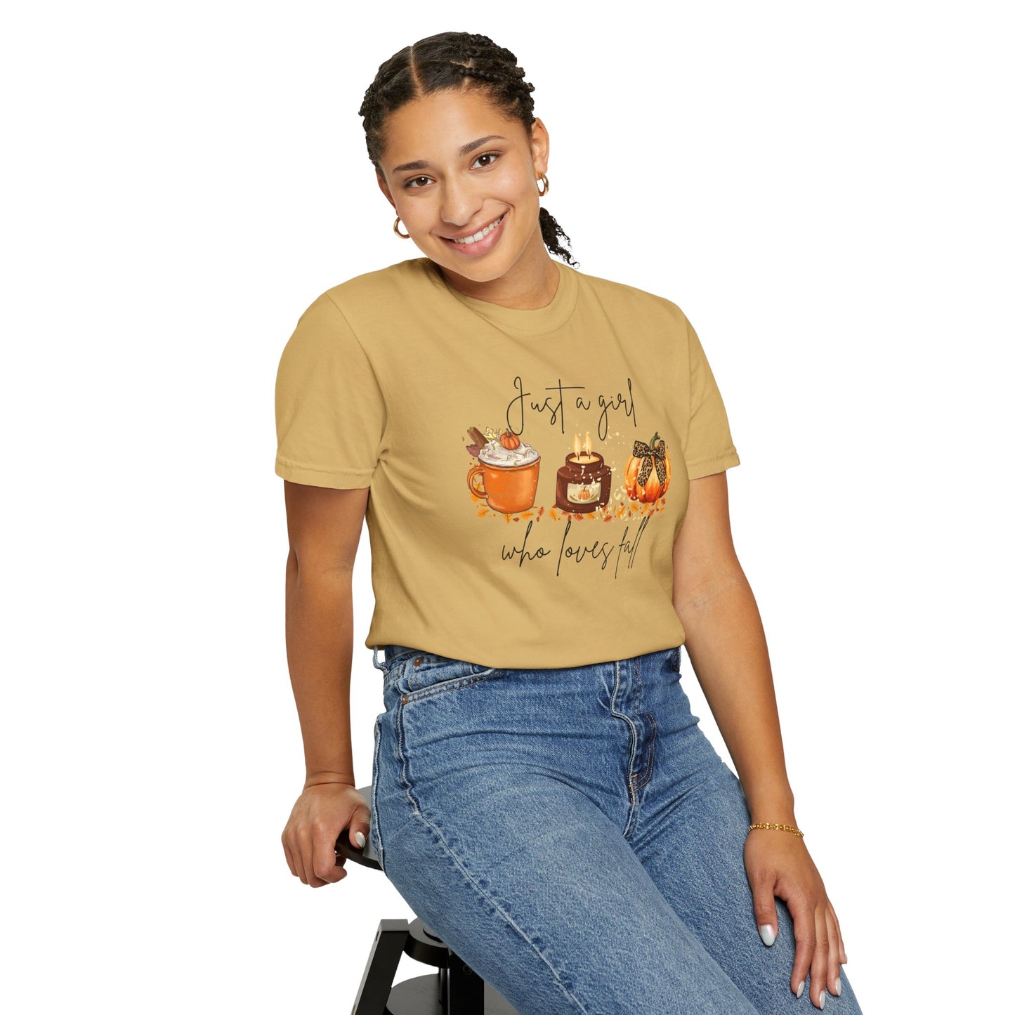 Fall Desserts T-Shirt — "Just a girl who loves fall" Pumpkin Pie & Treats