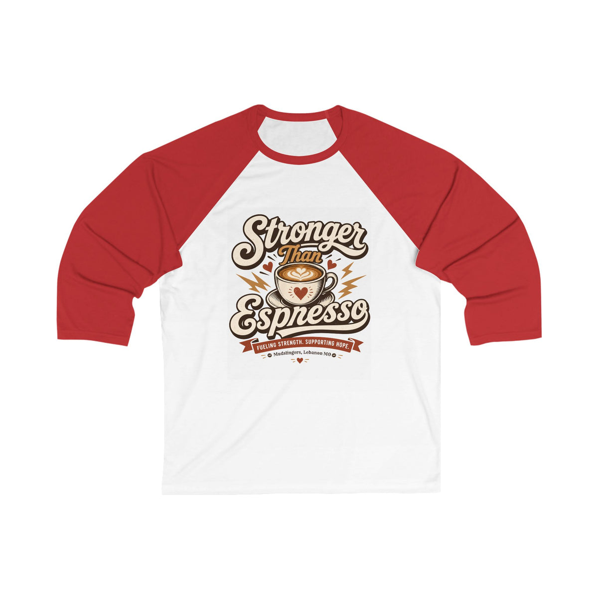 Baseball Tee — "Stronger Than Espresso" Coffee Lover 3/4 Sleeve Raglan