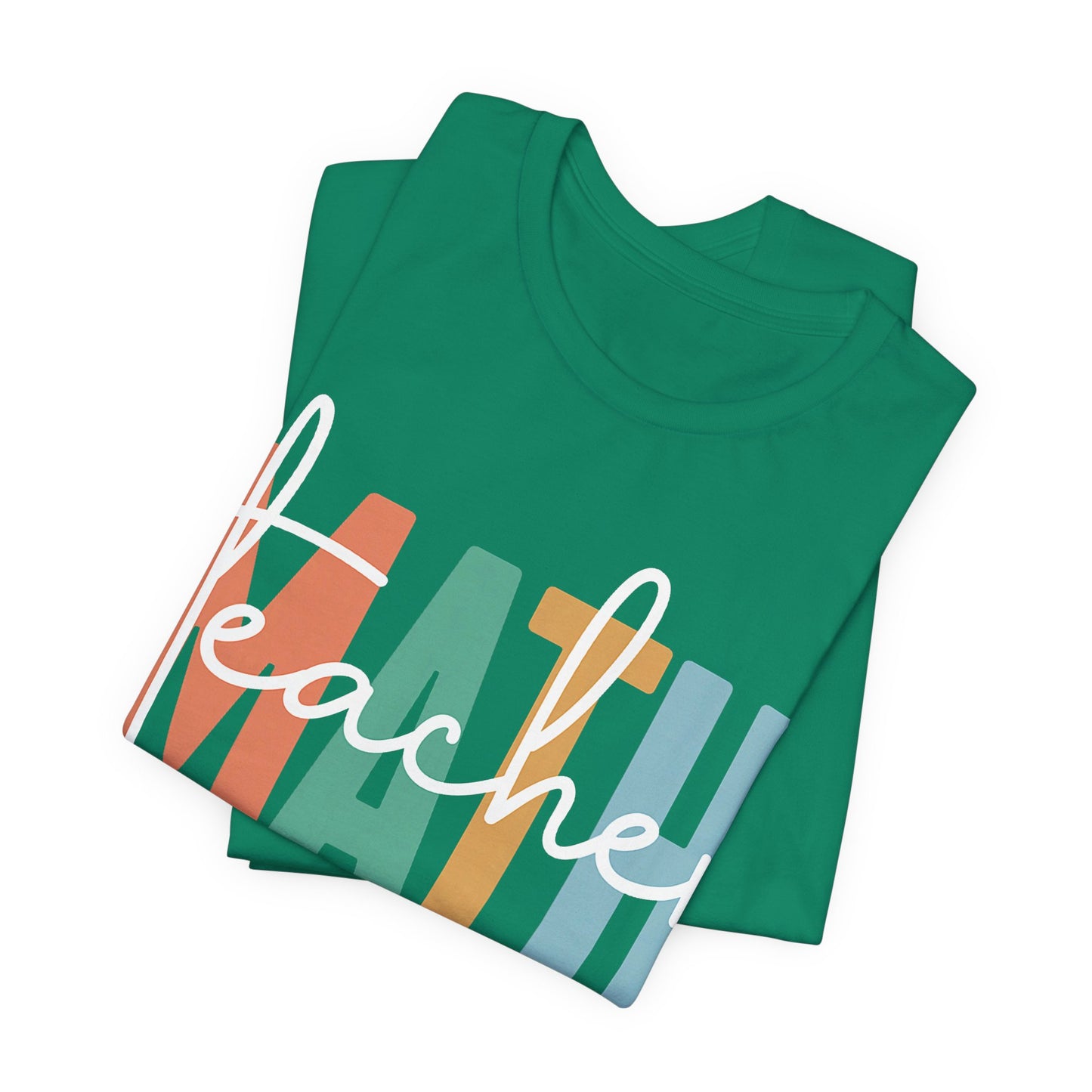 Teacher Mom T-Shirt – “teacher” over colorful MAMA letters, "like a normal teacher only way cooler"