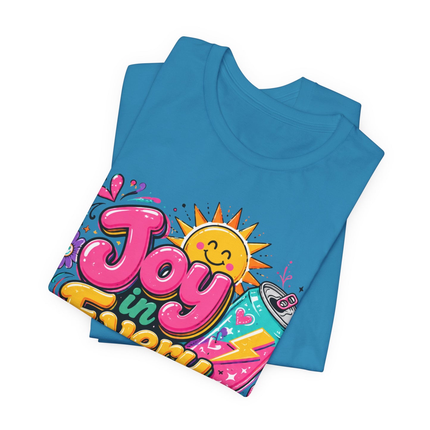 Joy in Every Sip T-Shirt — Cute Colorful Christian Psalm 30:5 Energy Tee