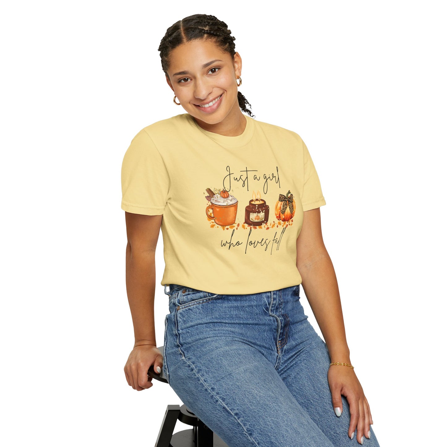 Fall Desserts T-Shirt — "Just a girl who loves fall" Pumpkin Pie & Treats