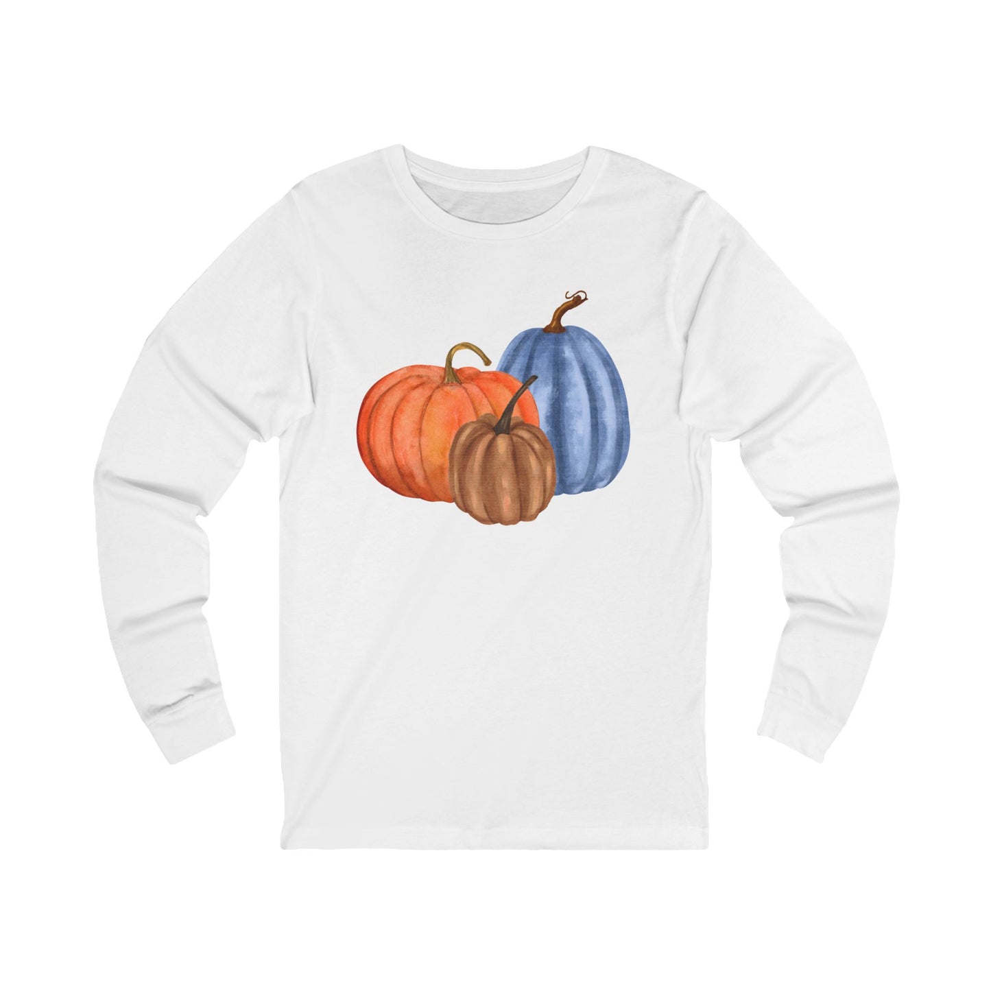 Autumn Watercolor Pumpkins Long Sleeve Tee