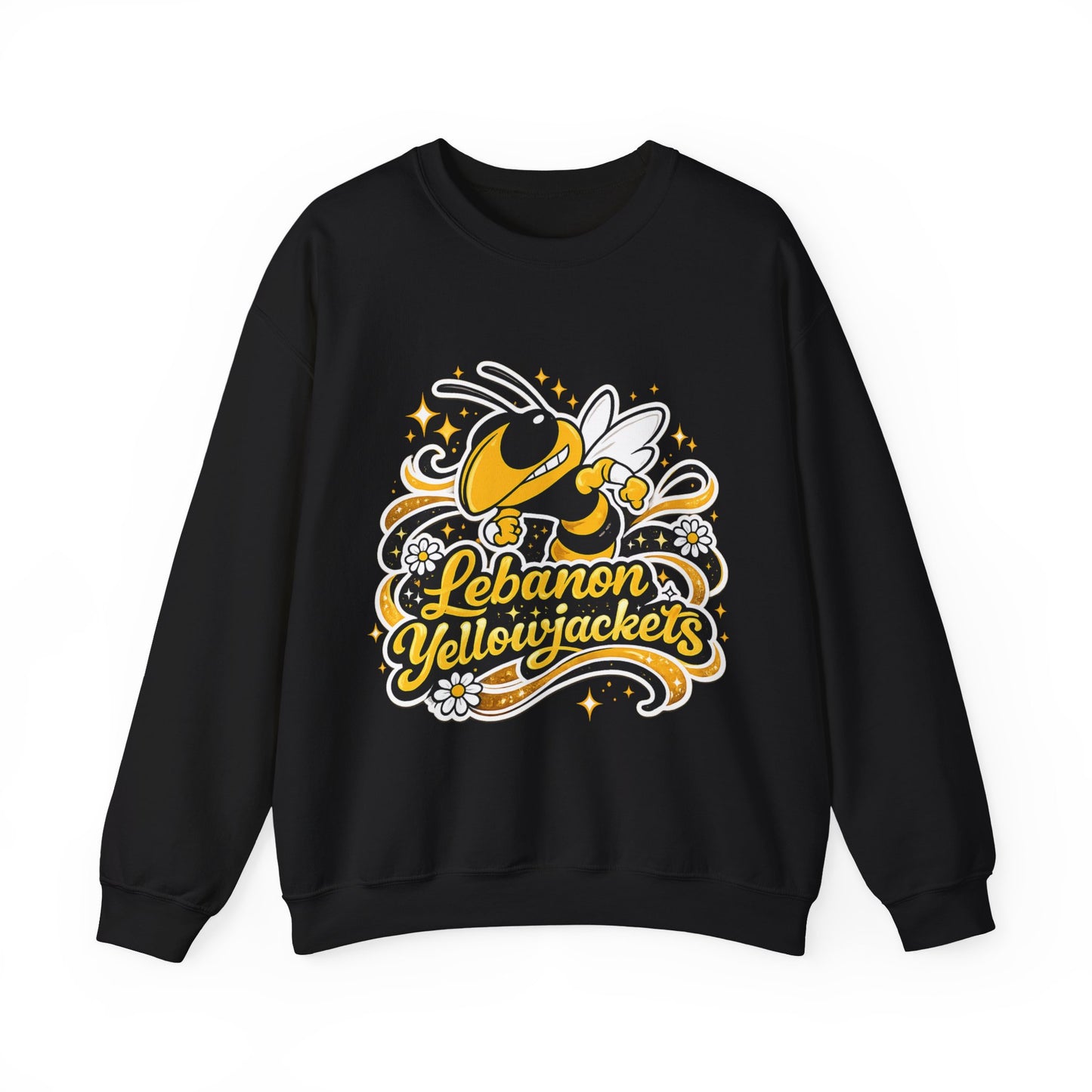 Lebanon Yellowjackets Crewneck Sweatshirt — Retro Mascot School Spirit Pullover