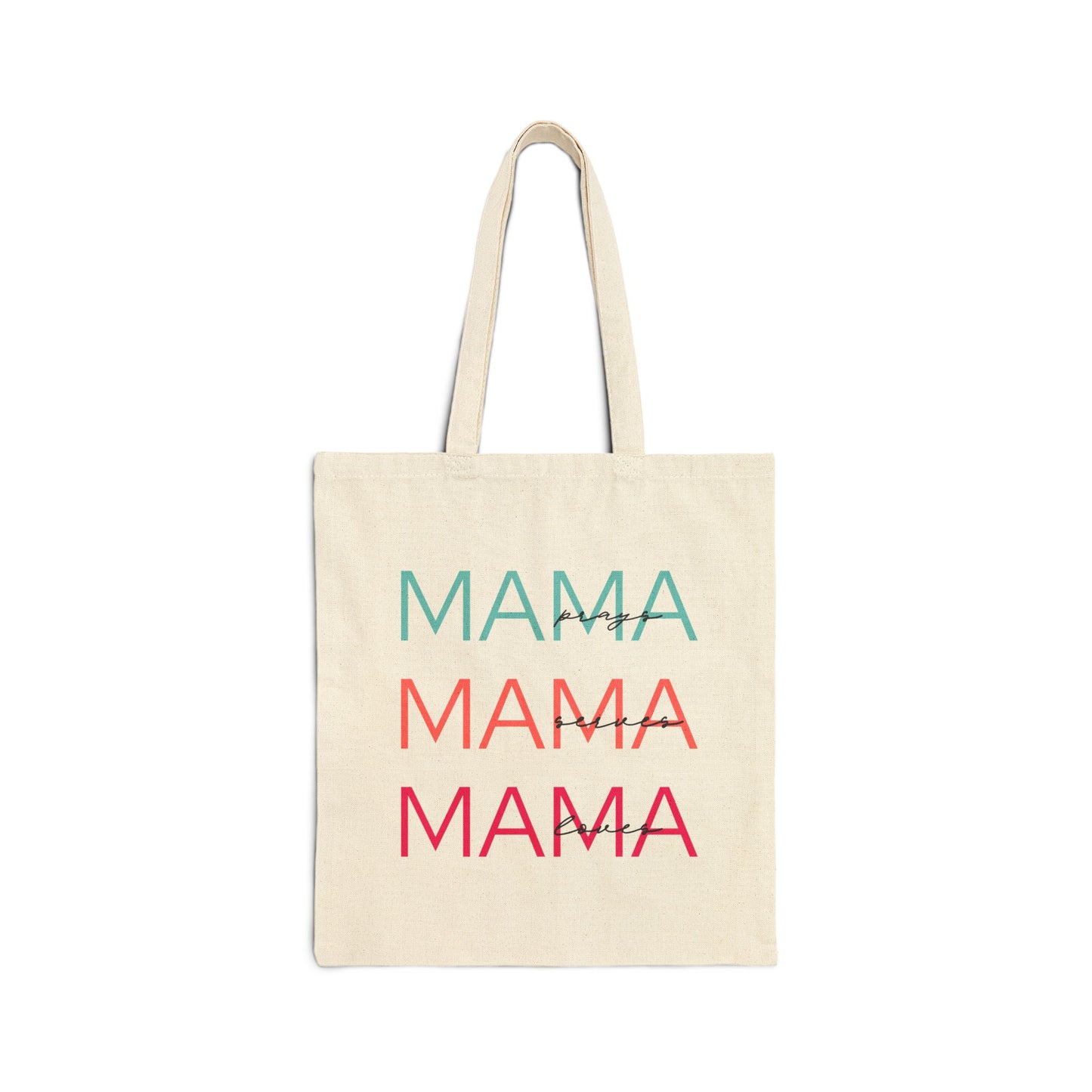 Mama Trio Canvas Tote Bag — Stylish Mom Grocery & Everyday Market Bag
