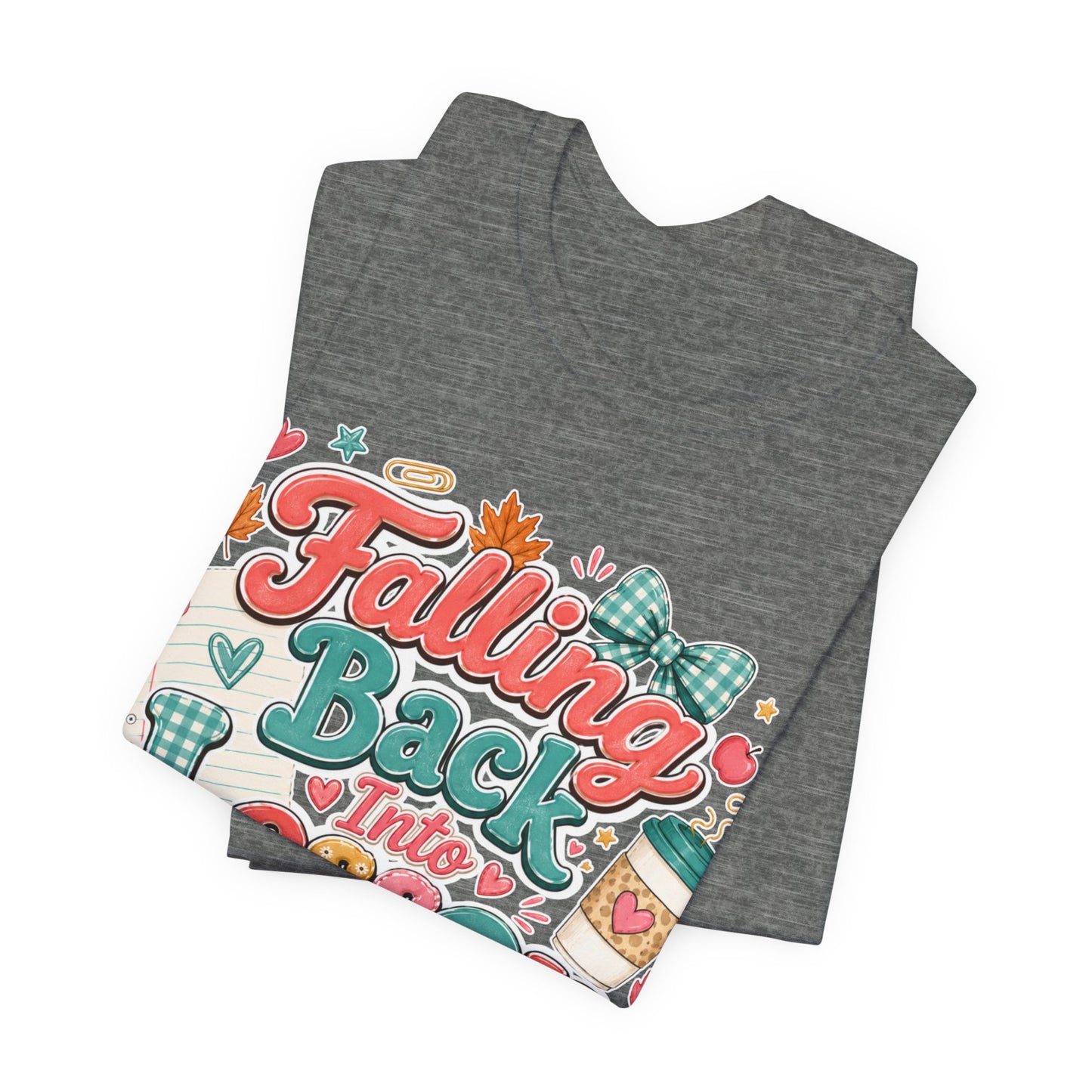 Teacher Fall T-Shirt — "Falling Back Into Lesson Plans" Back-to-School Tee