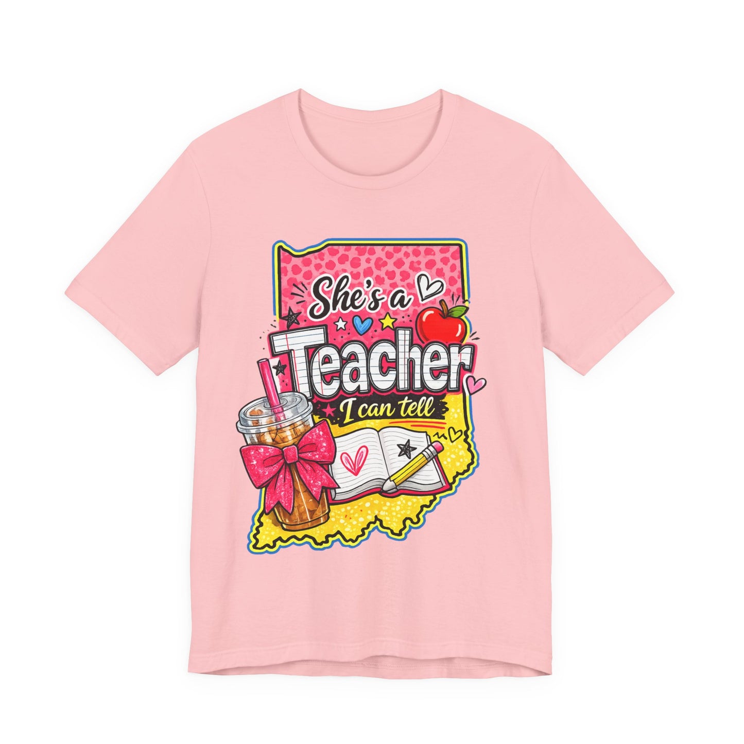 She’s an Indiana Teacher I Can Tell T-Shirt — Cute Gift Tee for Female Teachers