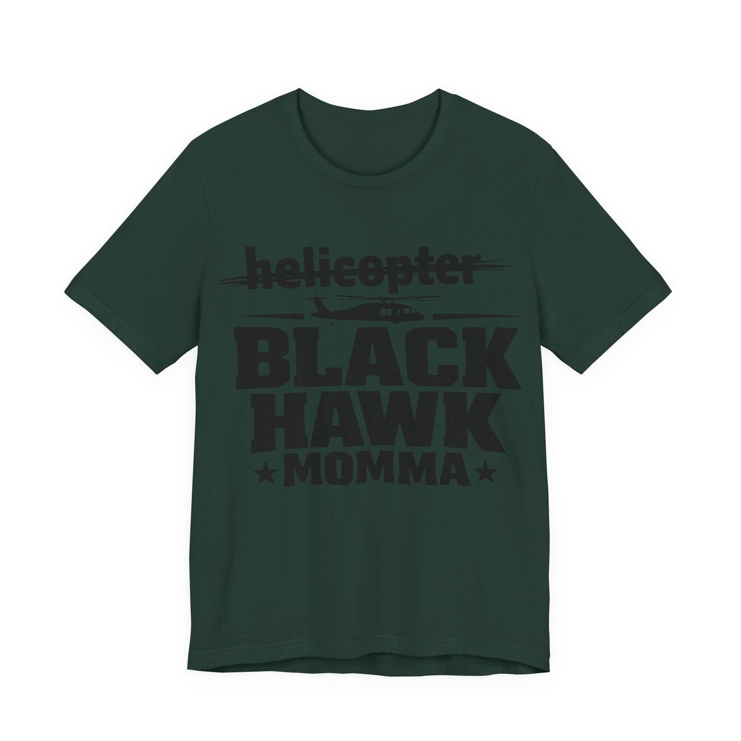 Black Hawk Momma T-Shirt — Helicopter Military Aviation Mom Tee