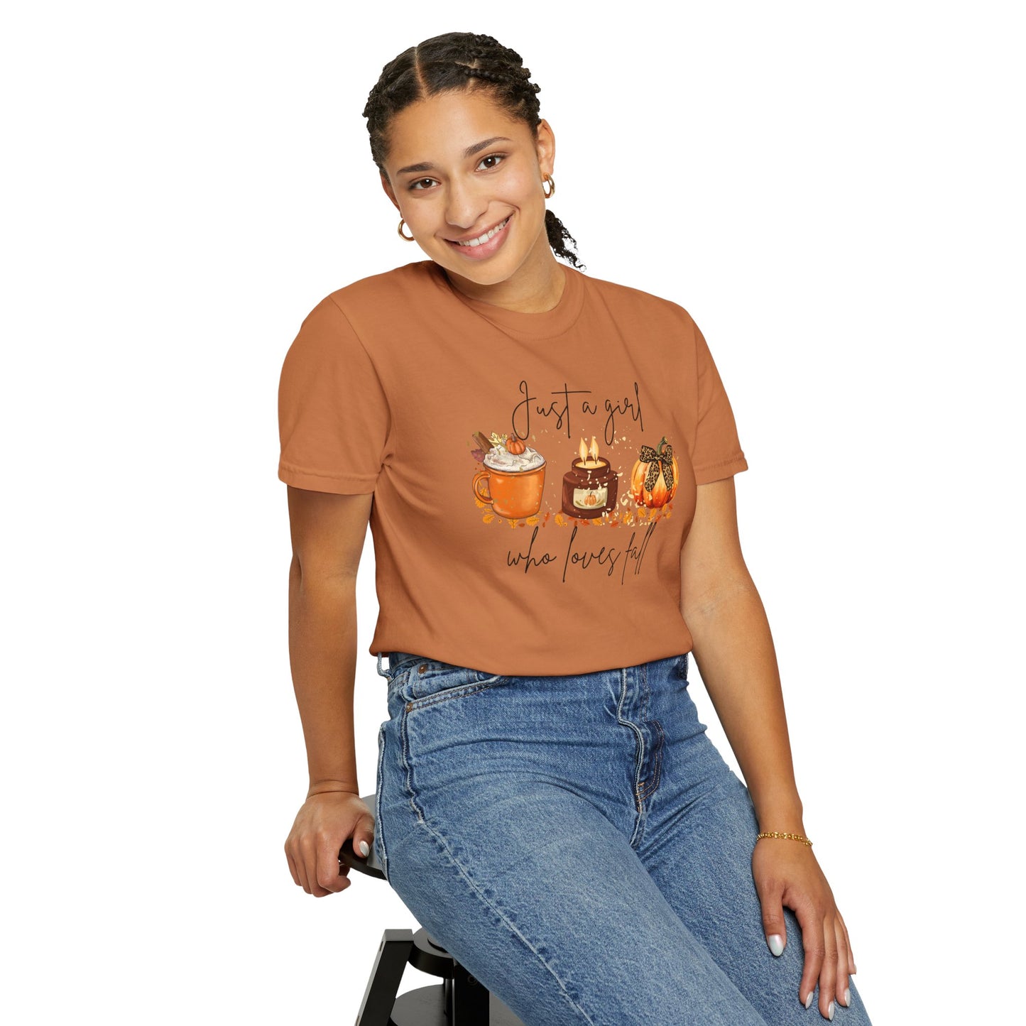Fall Desserts T-Shirt — "Just a girl who loves fall" Pumpkin Pie & Treats