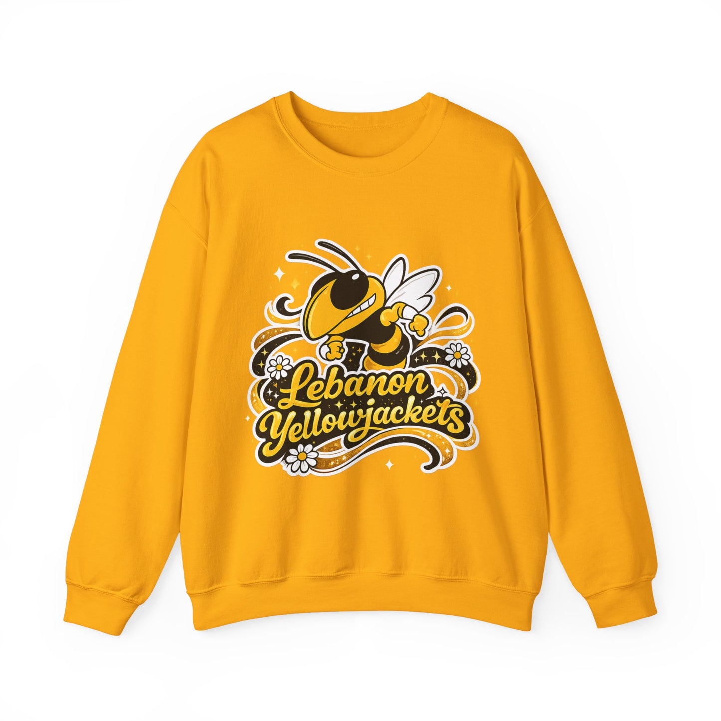 Lebanon Yellowjackets Crewneck Sweatshirt — Retro Mascot School Spirit Pullover