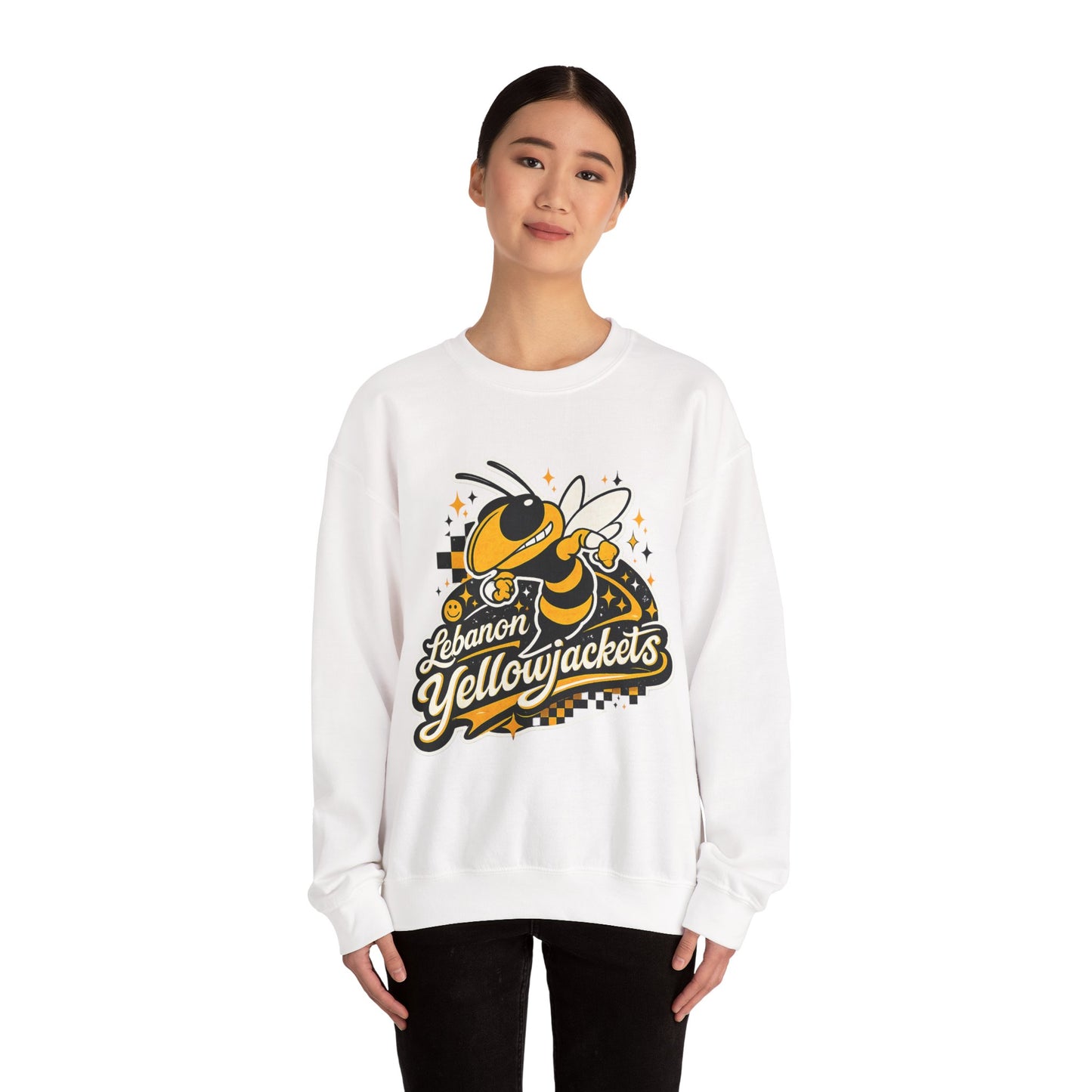 Lebanon Yellowjackets Crewneck Sweatshirt — Retro Mascot School Spirit