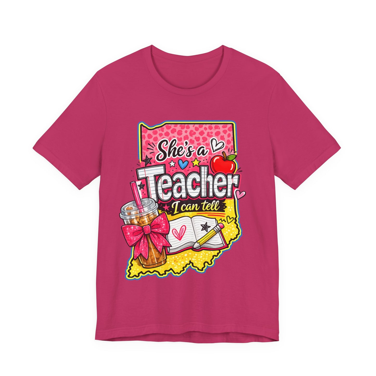 She’s an Indiana Teacher I Can Tell T-Shirt — Cute Gift Tee for Female Teachers
