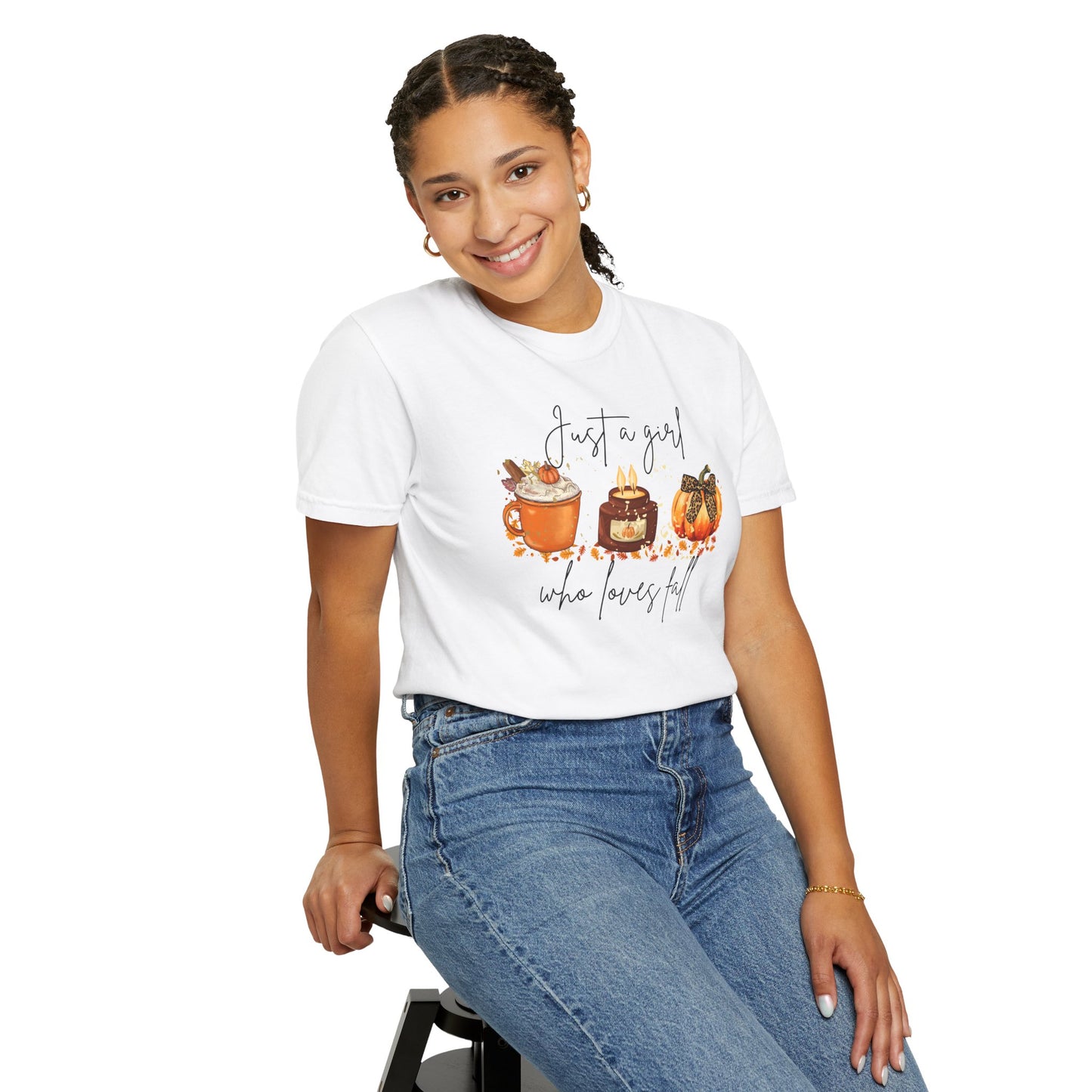 Fall Desserts T-Shirt — "Just a girl who loves fall" Pumpkin Pie & Treats