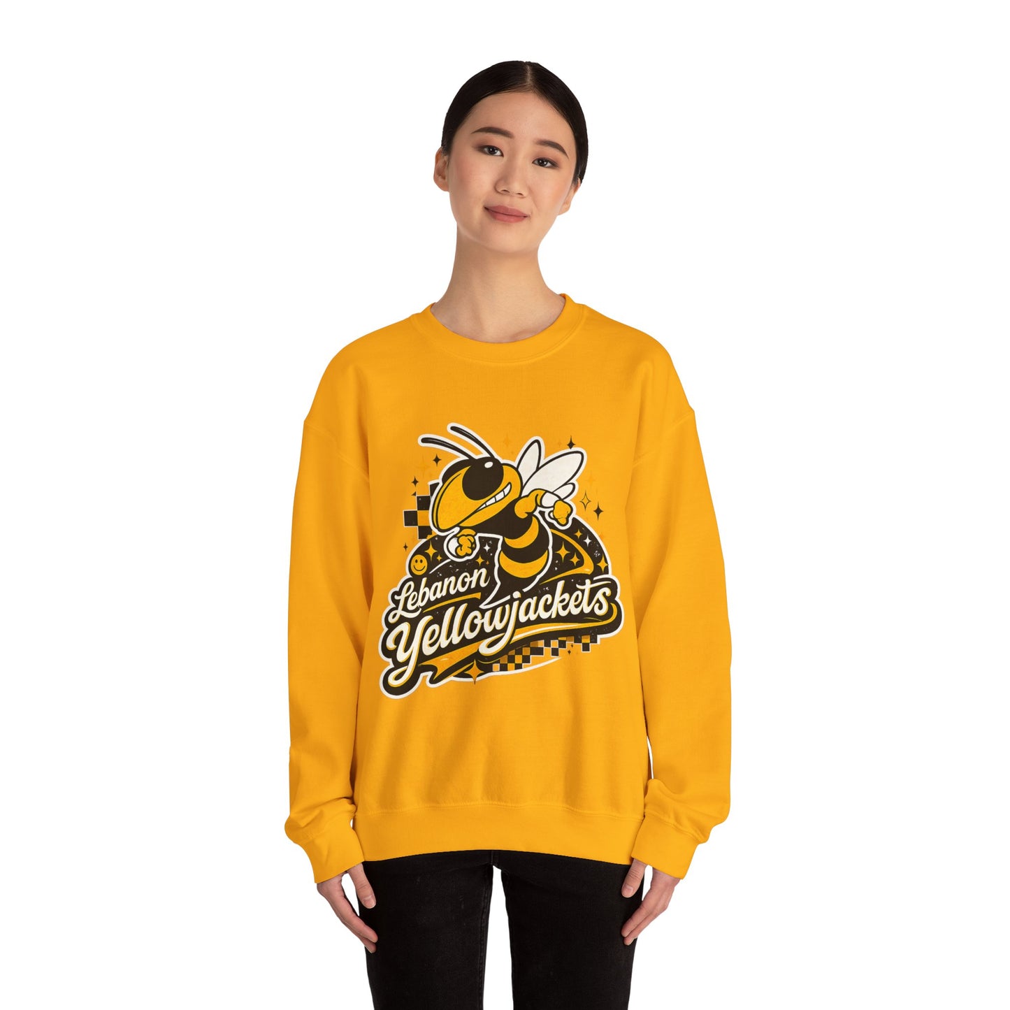 Lebanon Yellowjackets Crewneck Sweatshirt — Retro Mascot School Spirit
