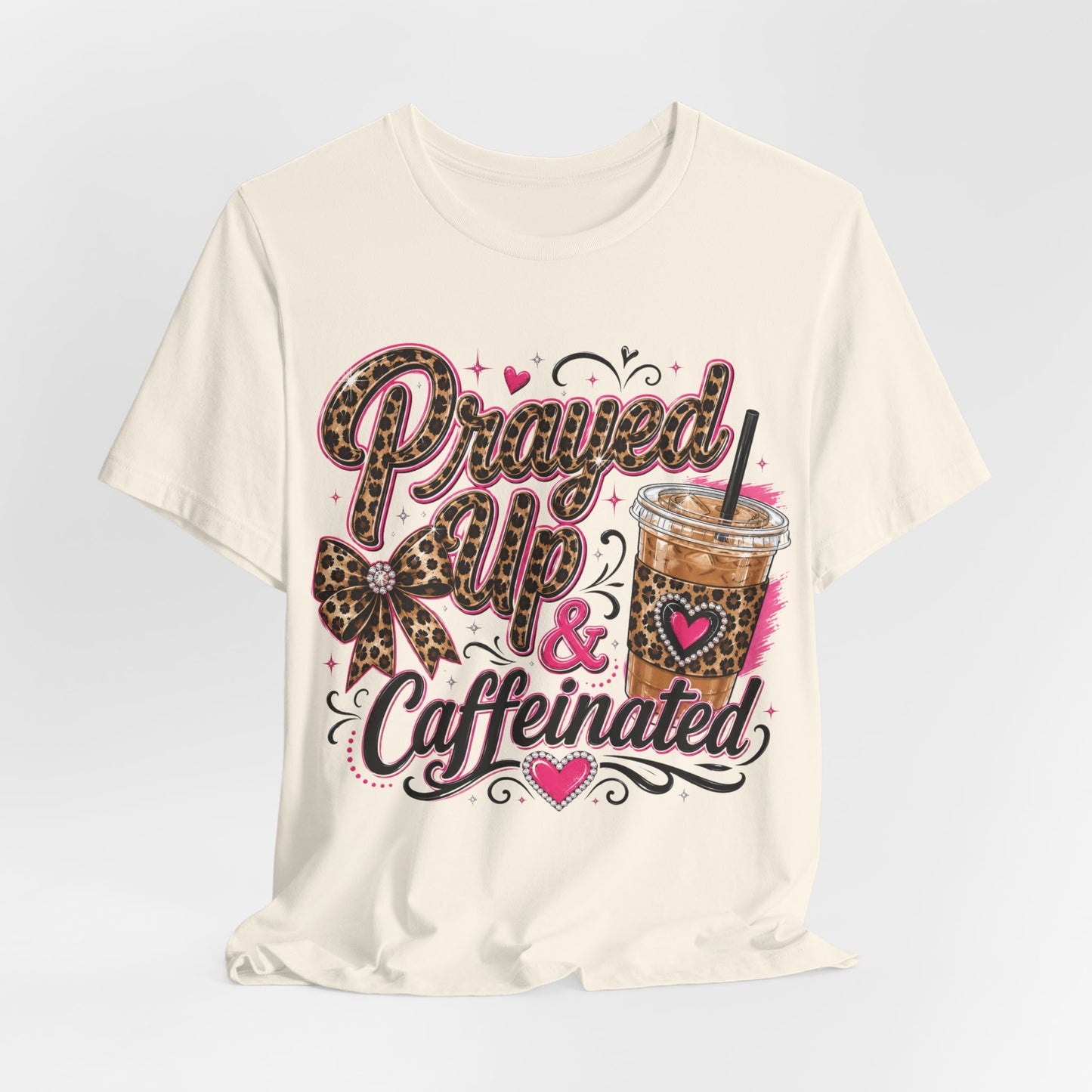 Priyved Up & Caffeinated Leopard Coffee T-Shirt