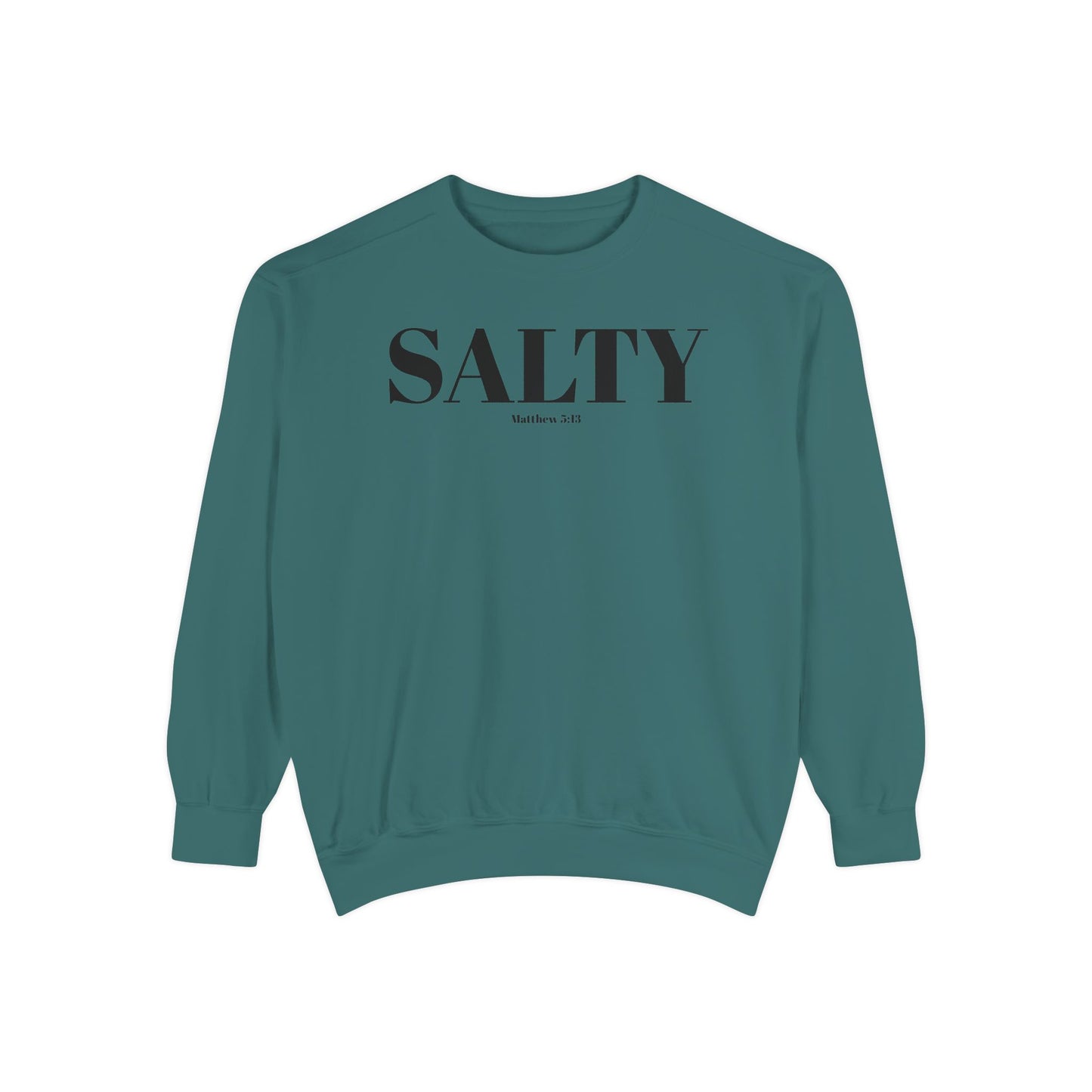 Salty Graphic Sweatshirt — Beachy Minimalist Crewneck for Coastal Living