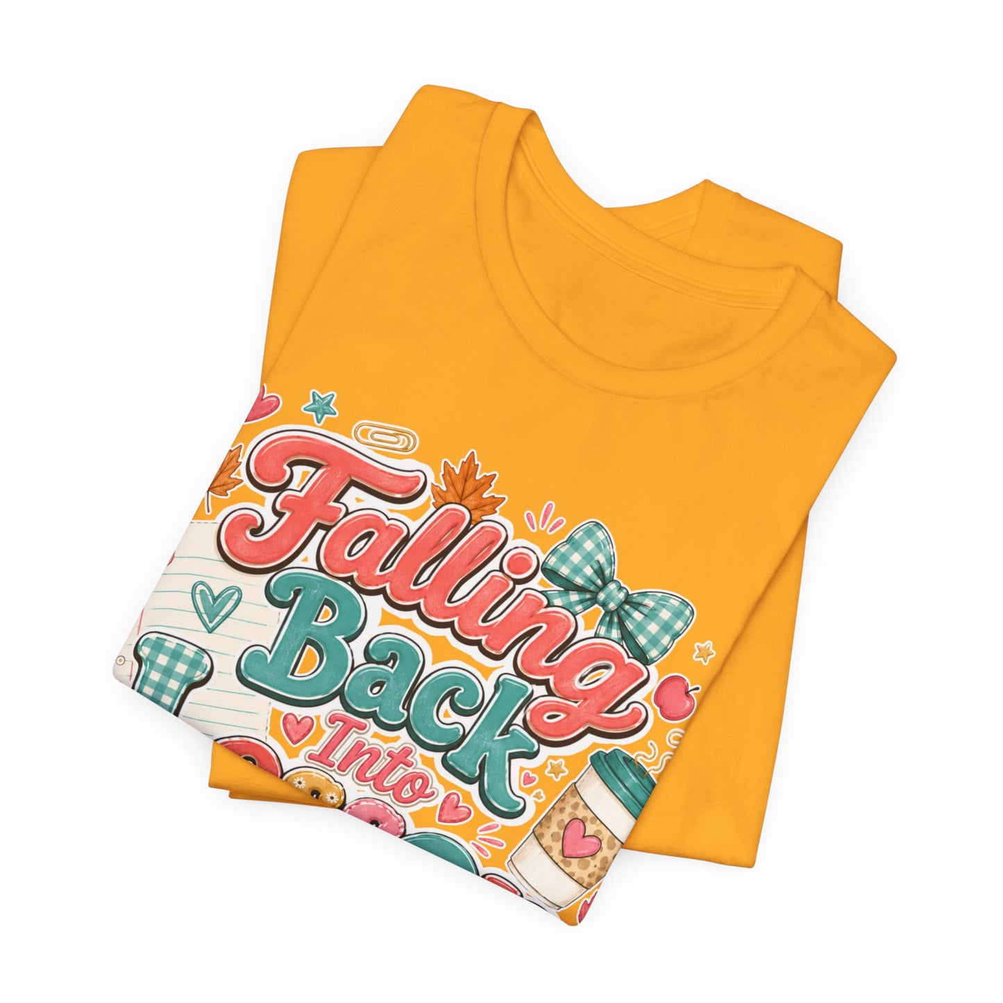 Teacher Fall T-Shirt — "Falling Back Into Lesson Plans" Back-to-School Tee