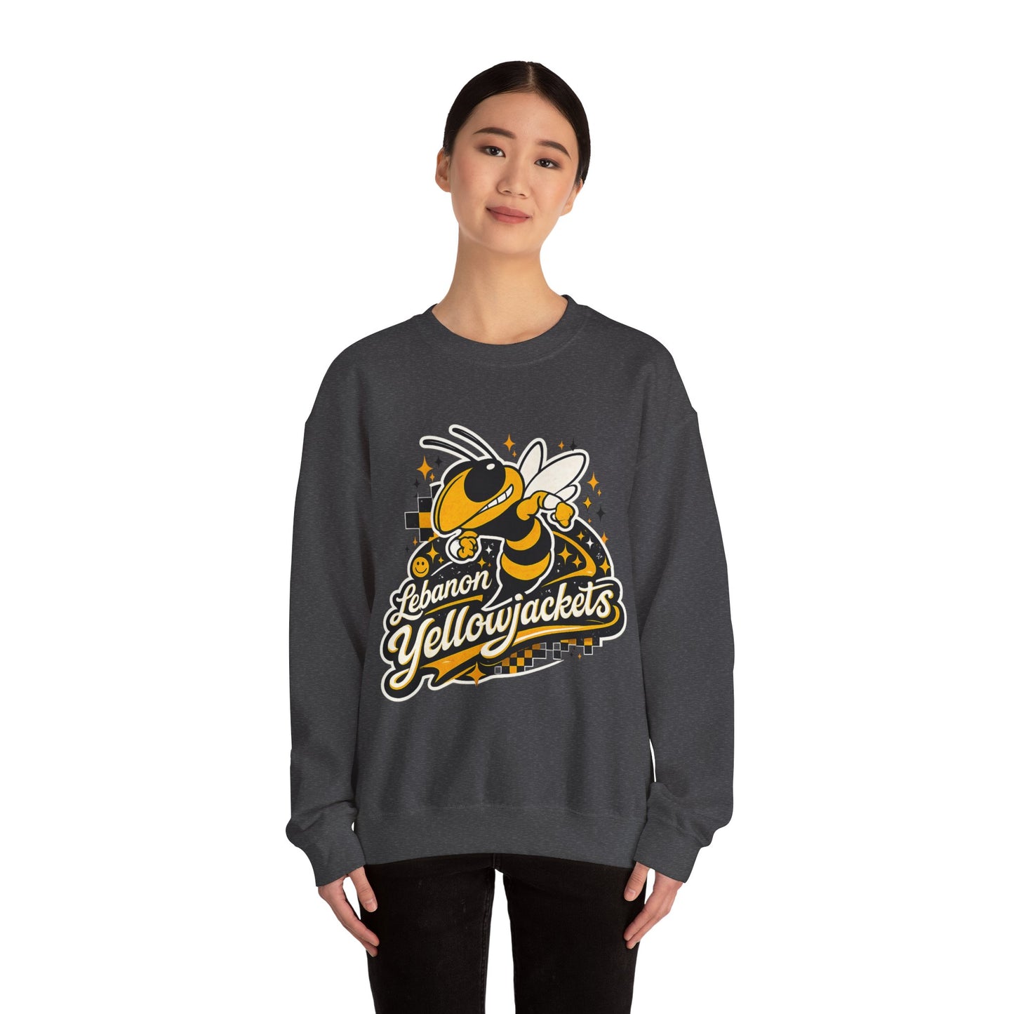 Lebanon Yellowjackets Crewneck Sweatshirt — Retro Mascot School Spirit