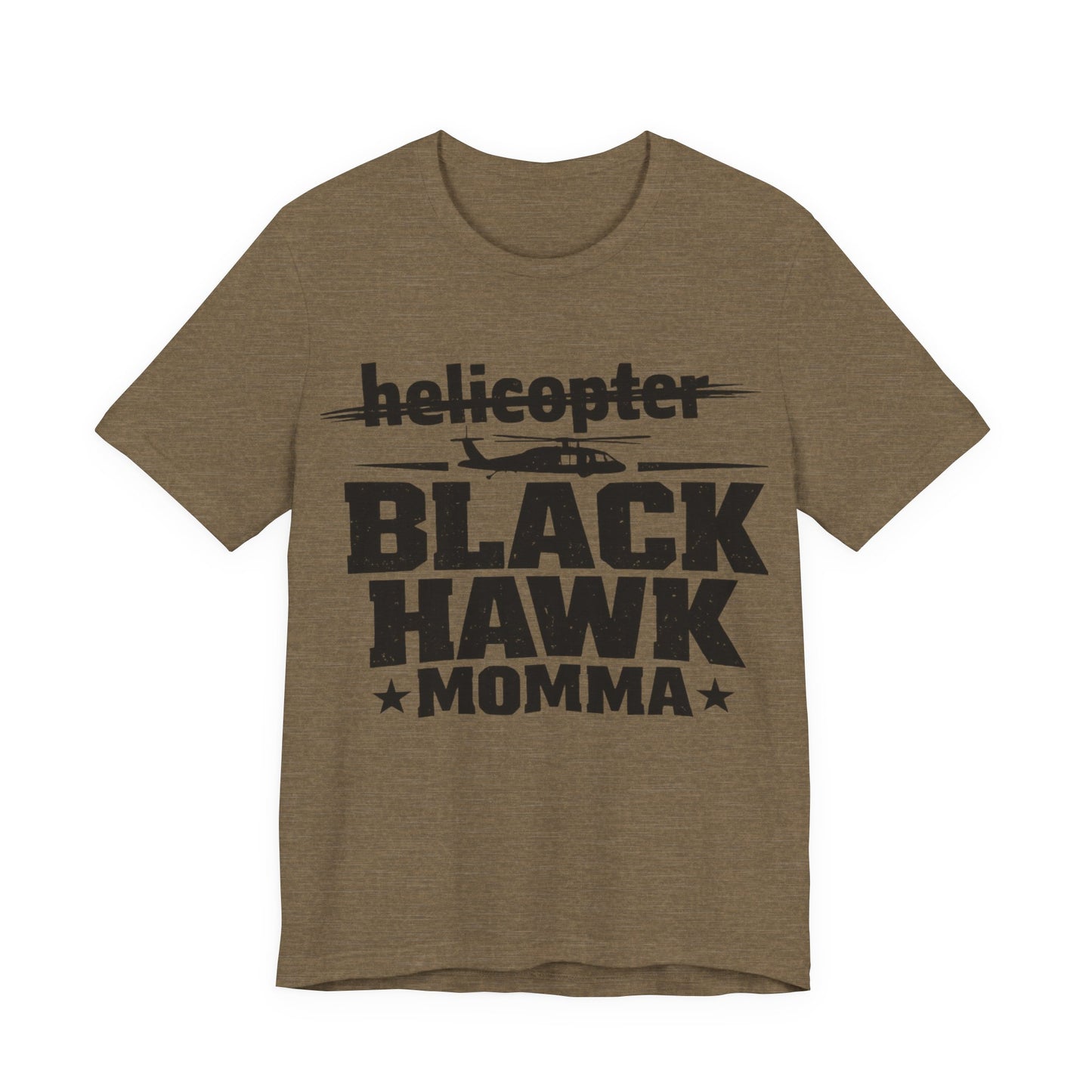 Black Hawk Momma T-Shirt — Helicopter Military Aviation Mom Tee