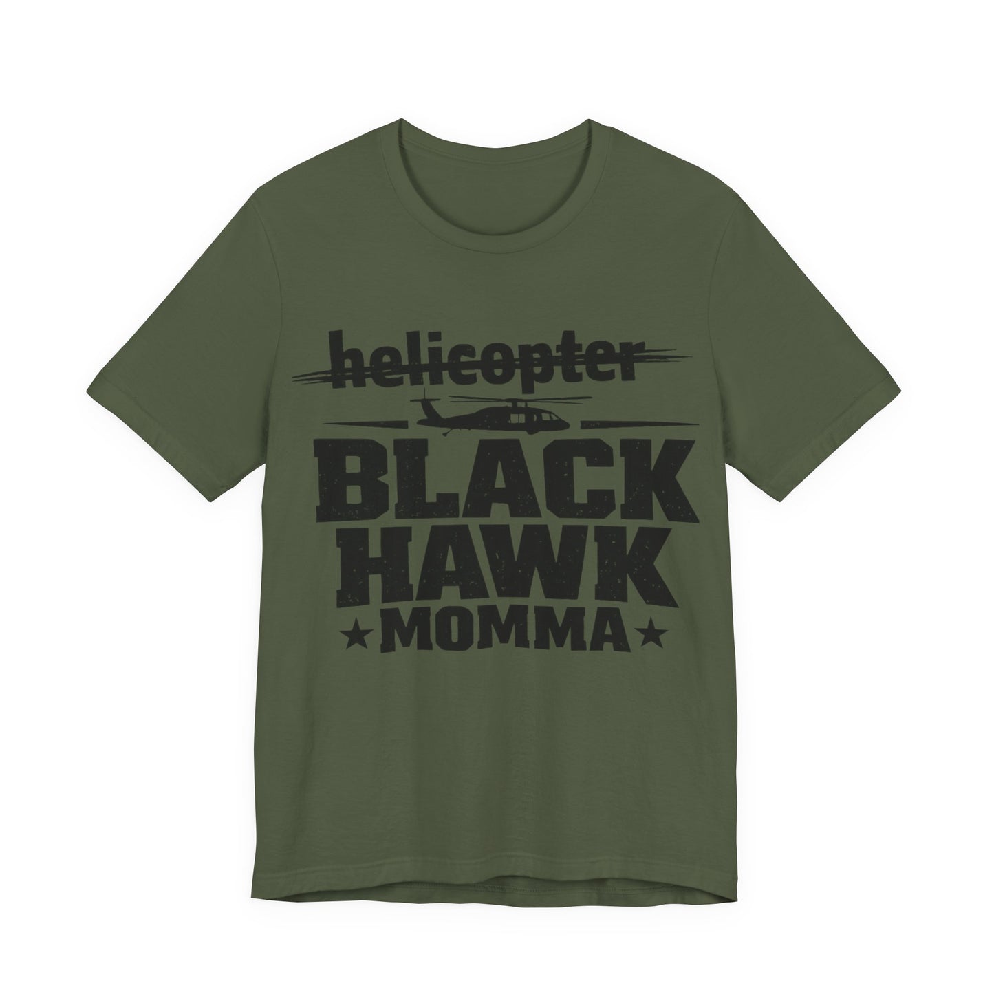 Black Hawk Momma T-Shirt — Helicopter Military Aviation Mom Tee