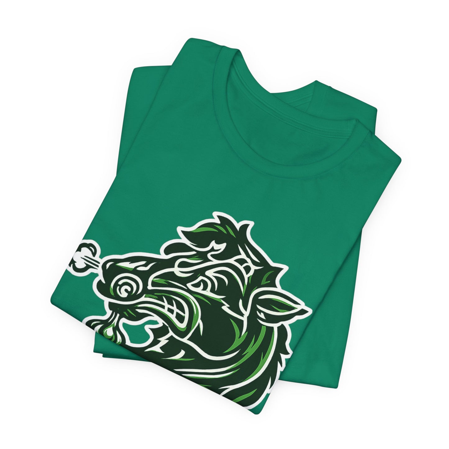 Jeb Buckskins Team Logo T-Shirt — Mascot Sports Tee (White)