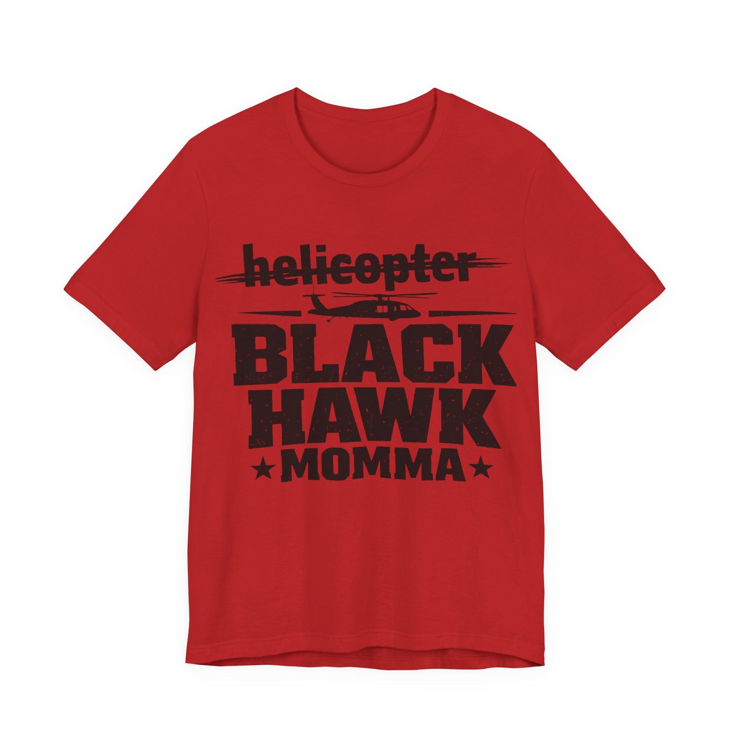 Black Hawk Momma T-Shirt — Helicopter Military Aviation Mom Tee