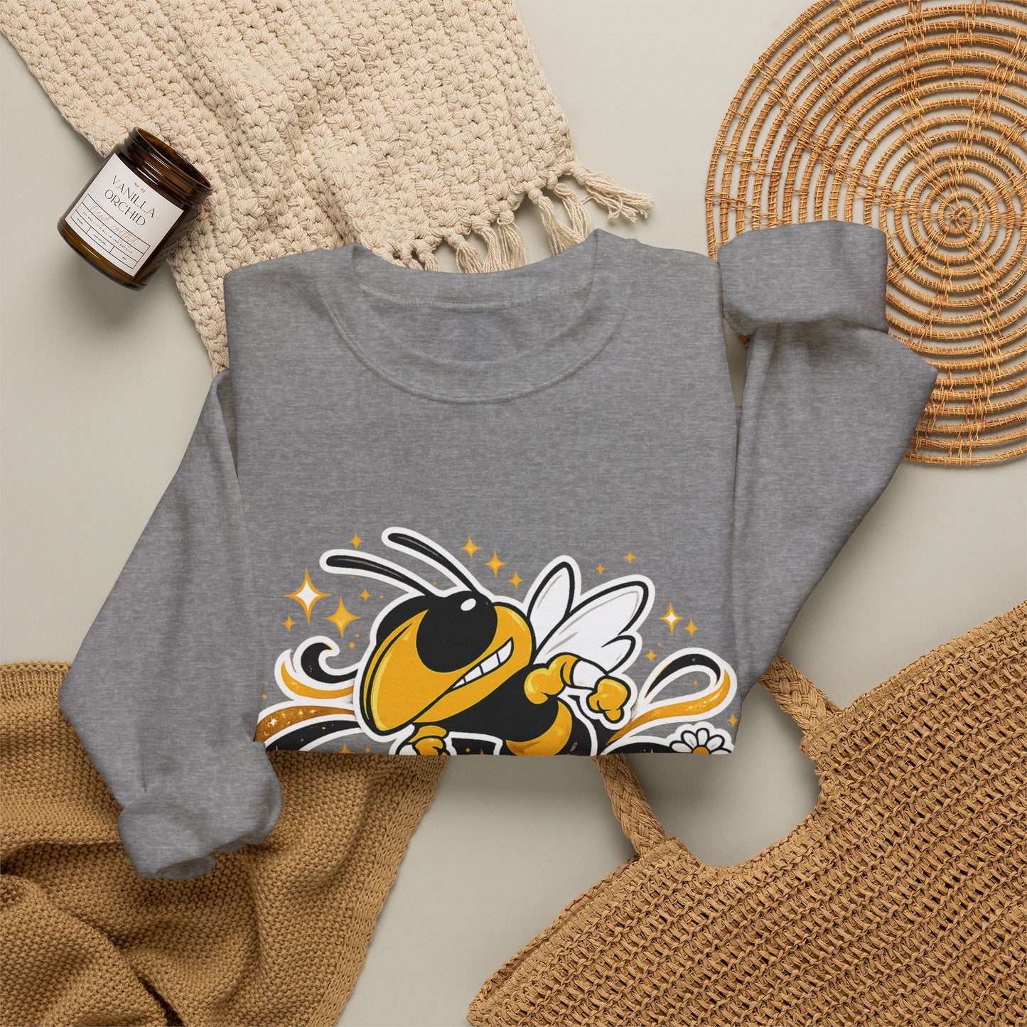 Lebanon Yellowjackets Crewneck Sweatshirt — Retro Mascot School Spirit Pullover