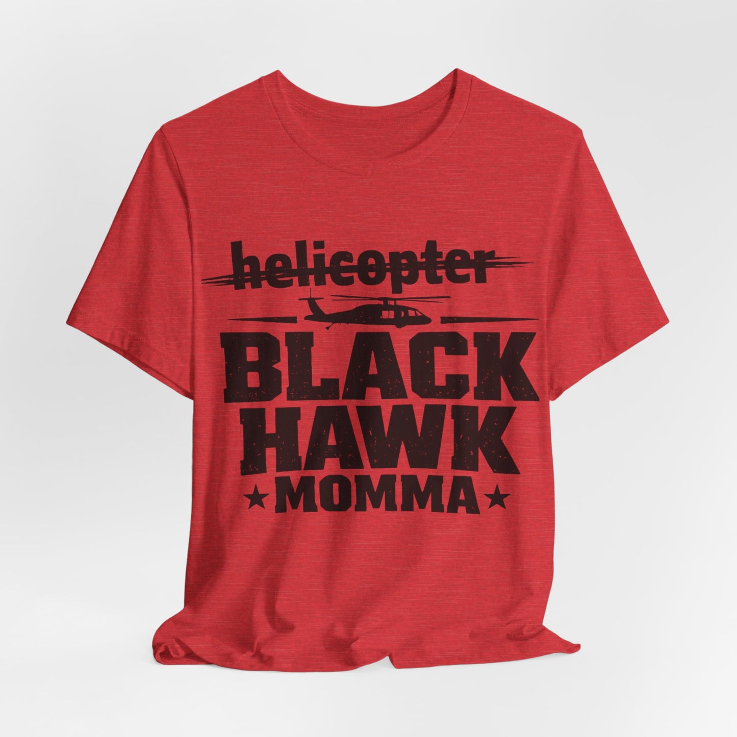 Black Hawk Momma T-Shirt — Helicopter Military Aviation Mom Tee
