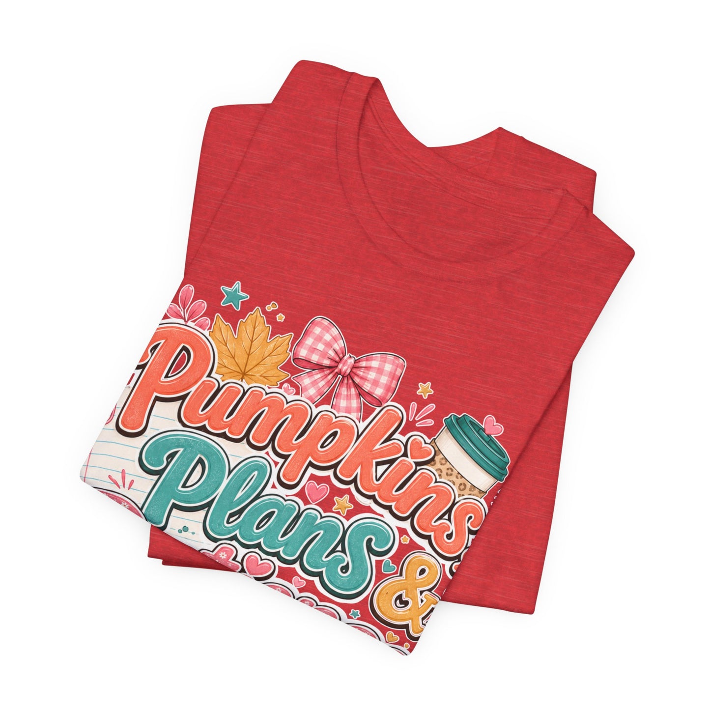 Pumpkins Plans & Patience Fall T-Shirt — Cute Pumpkin Autumn Graphic Tee