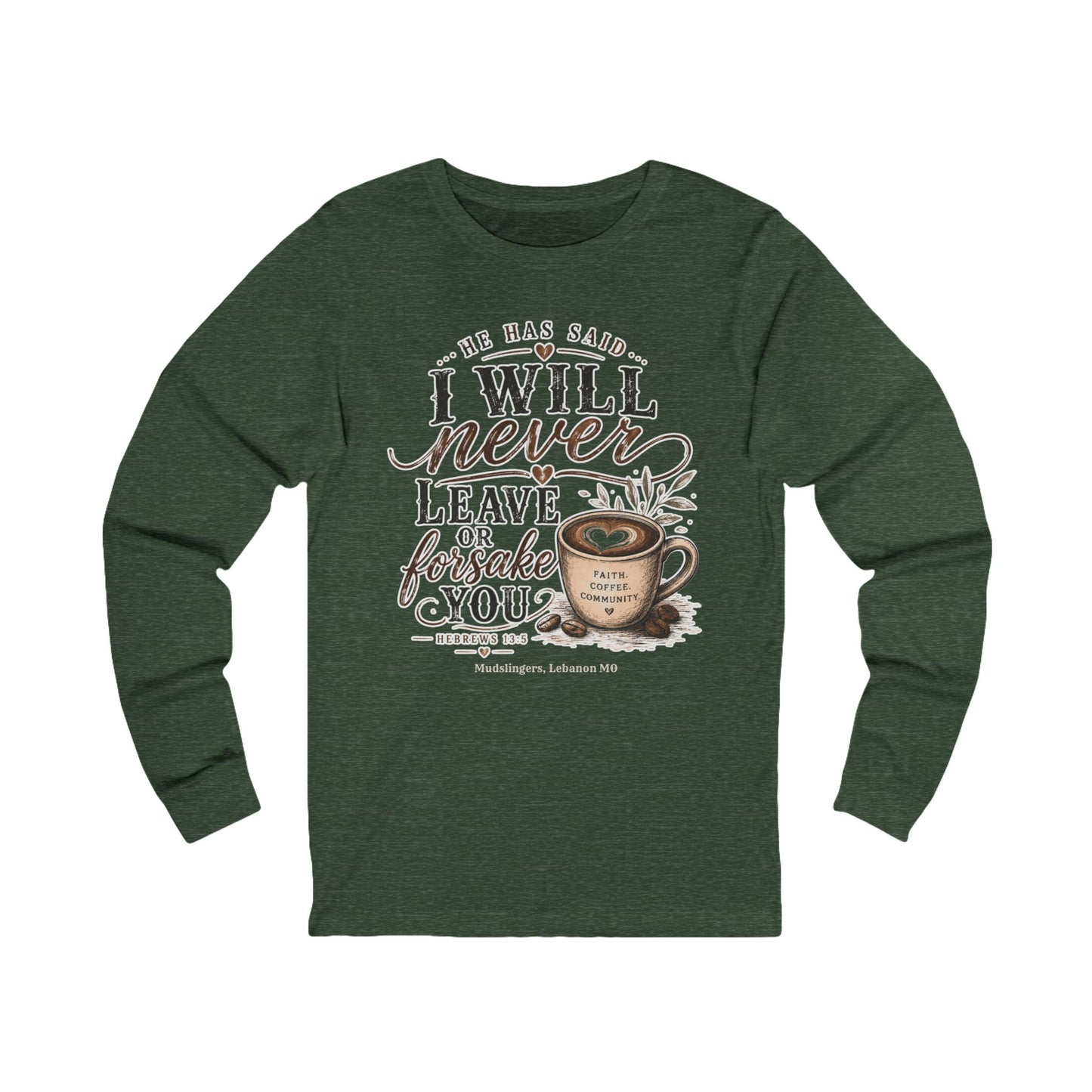 Hebrews Long Sleeve Tee — Coffee Lover Graphic Shirt