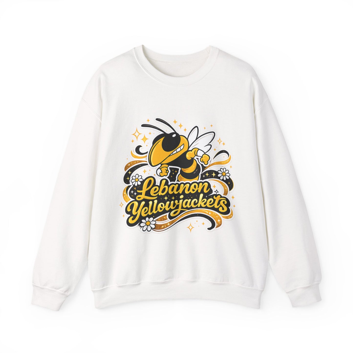 Lebanon Yellowjackets Crewneck Sweatshirt — Retro Mascot School Spirit Pullover