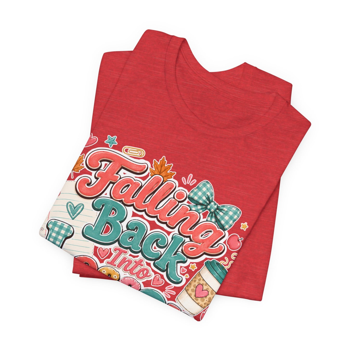Teacher Fall T-Shirt — "Falling Back Into Lesson Plans" Back-to-School Tee