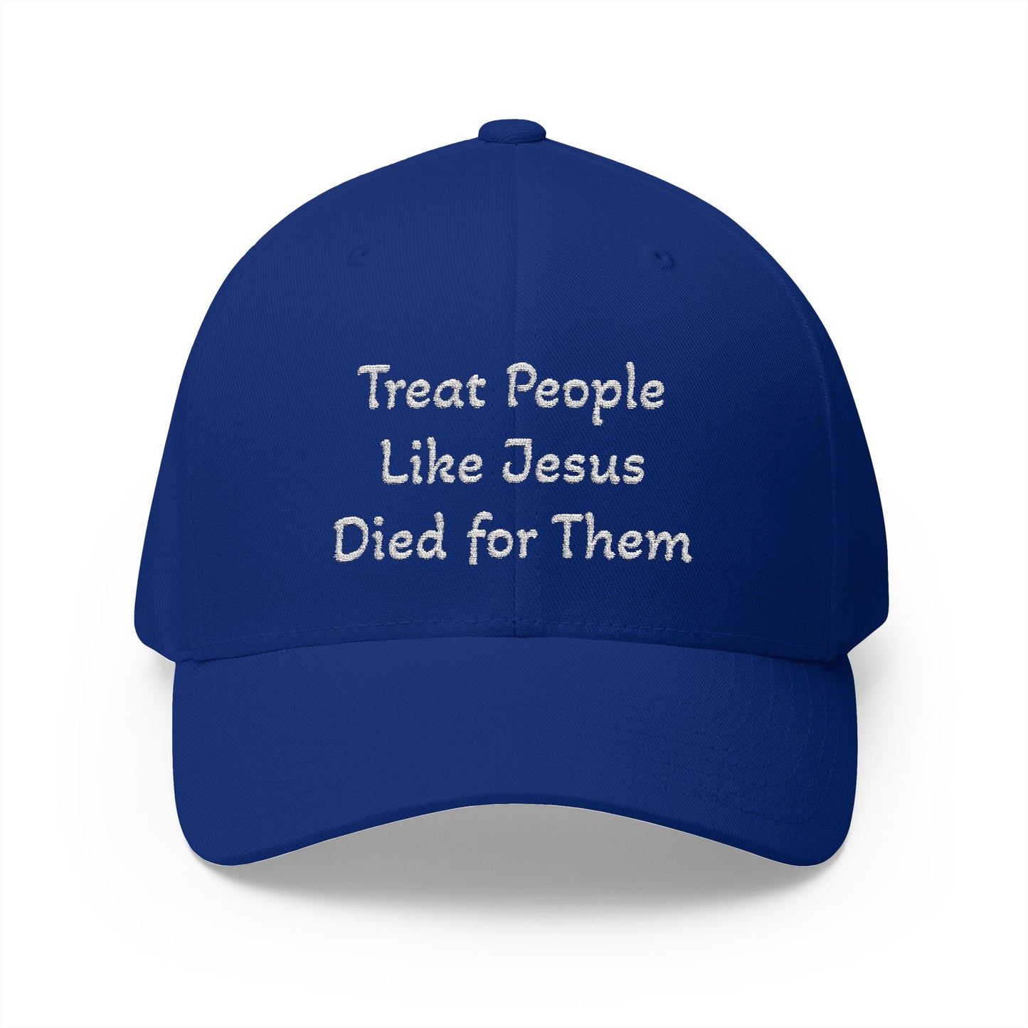 Embroidered Christian Baseball Cap — "Treat People Like Jesus Died for Them"