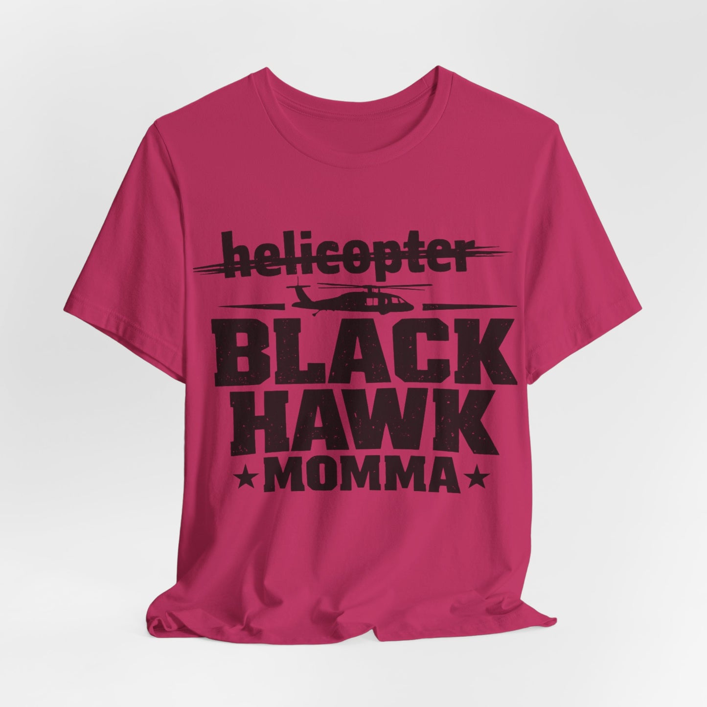 Black Hawk Momma T-Shirt — Helicopter Military Aviation Mom Tee
