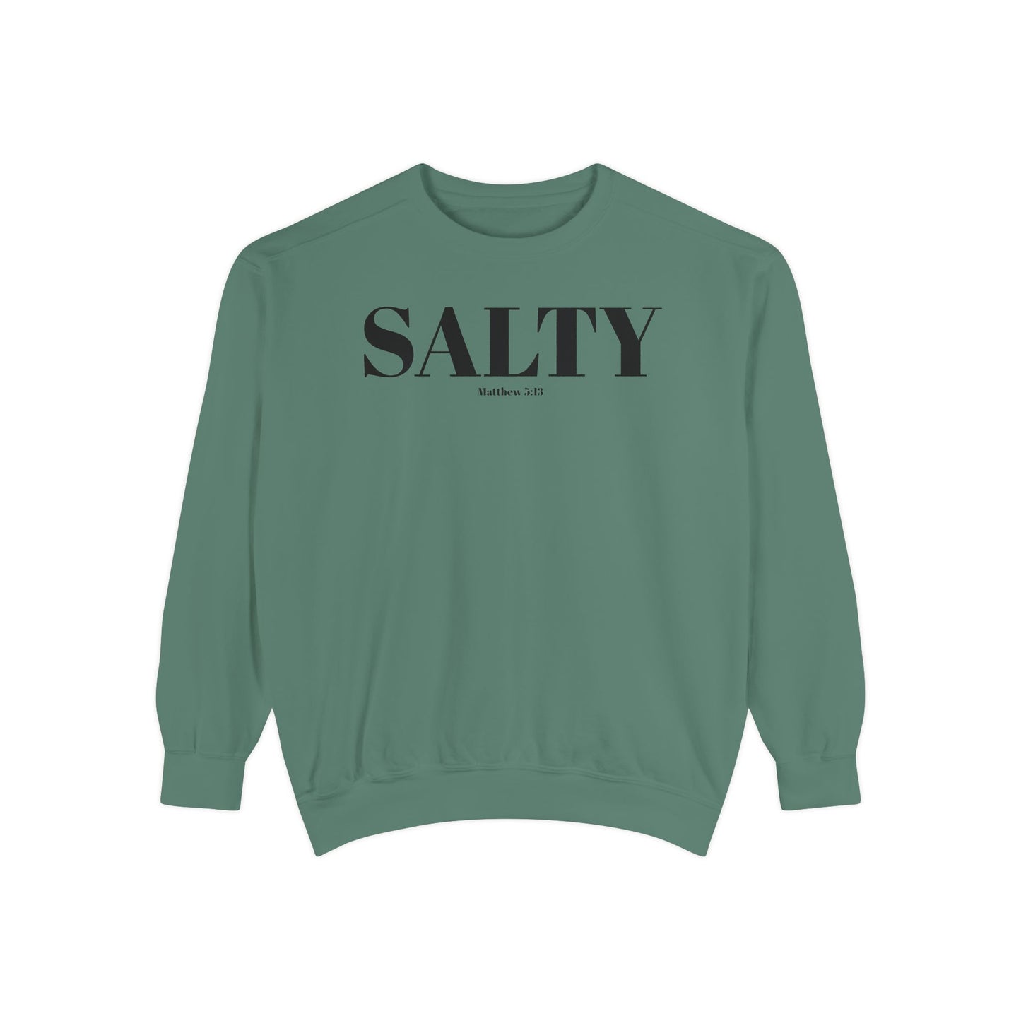 Salty Graphic Sweatshirt — Beachy Minimalist Crewneck for Coastal Living