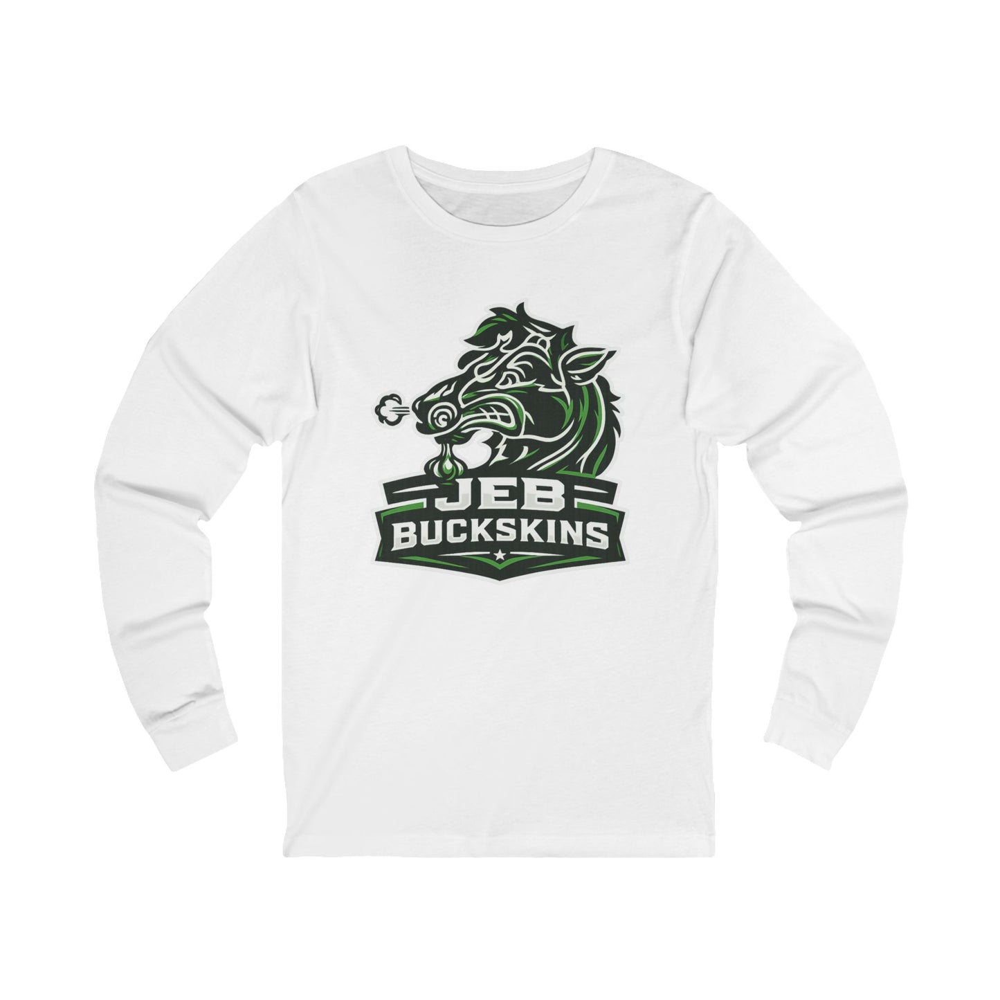 JEB Buckskins Long Sleeve Tee — Green Mascot Sports Logo Shirt