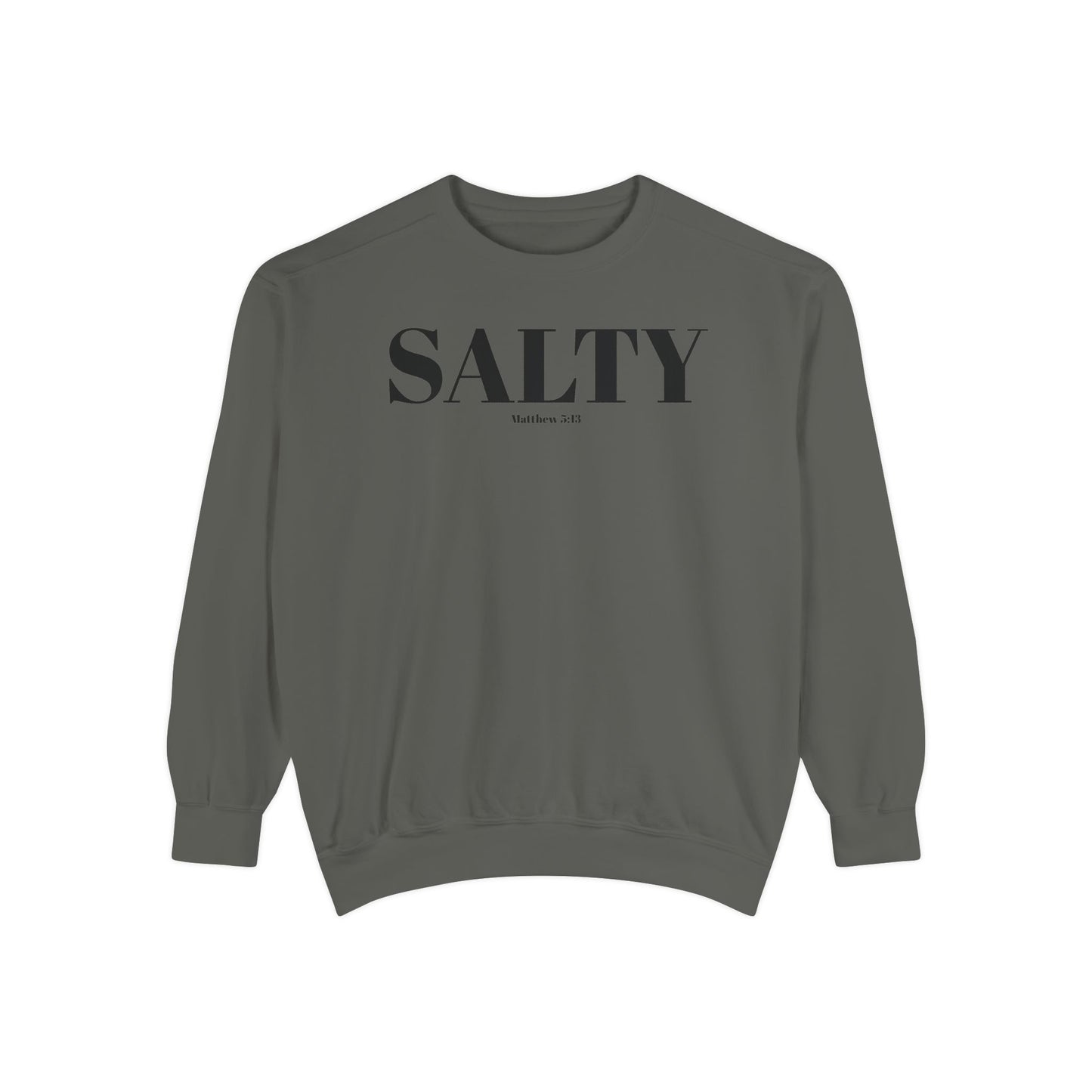 Salty Graphic Sweatshirt — Beachy Minimalist Crewneck for Coastal Living