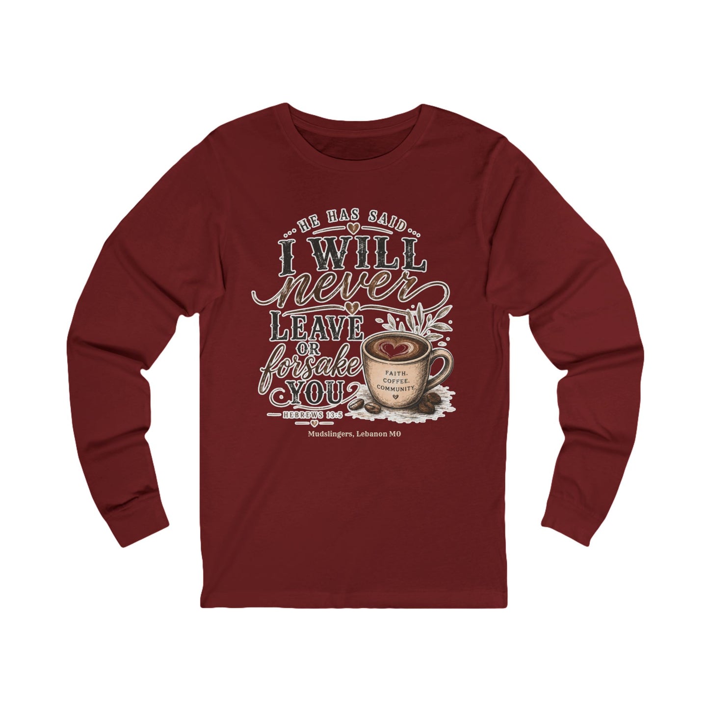 Hebrews Long Sleeve Tee — Coffee Lover Graphic Shirt