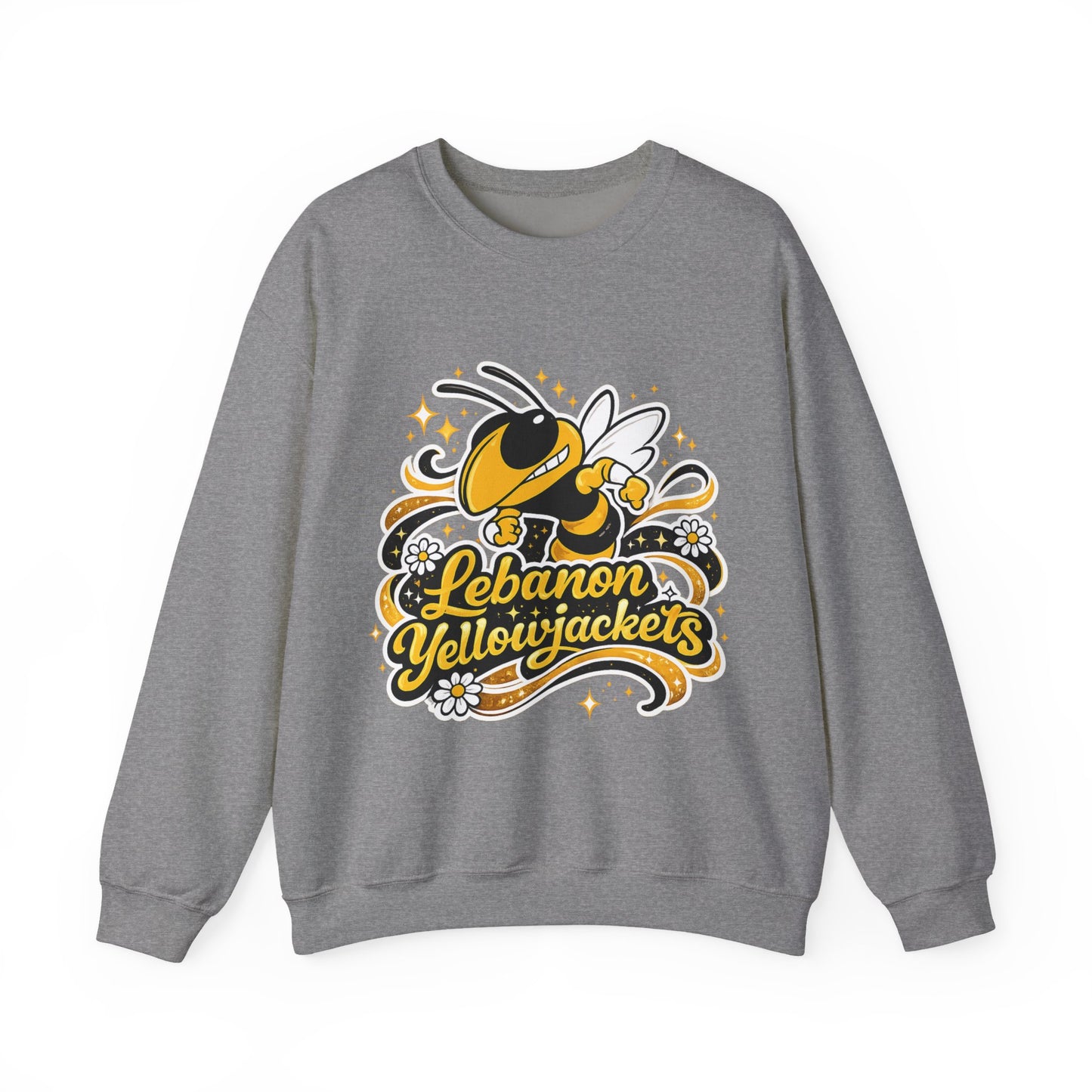 Lebanon Yellowjackets Crewneck Sweatshirt — Retro Mascot School Spirit Pullover