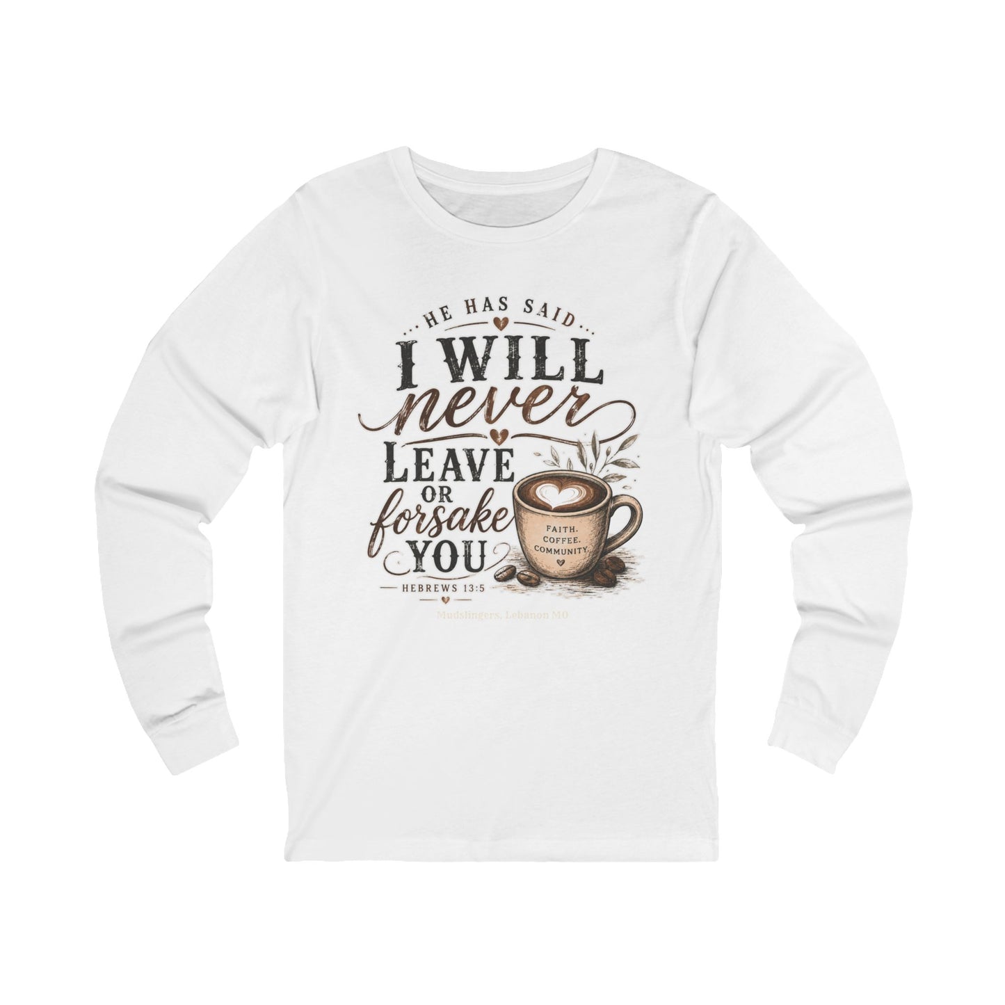 Hebrews Long Sleeve Tee — Coffee Lover Graphic Shirt