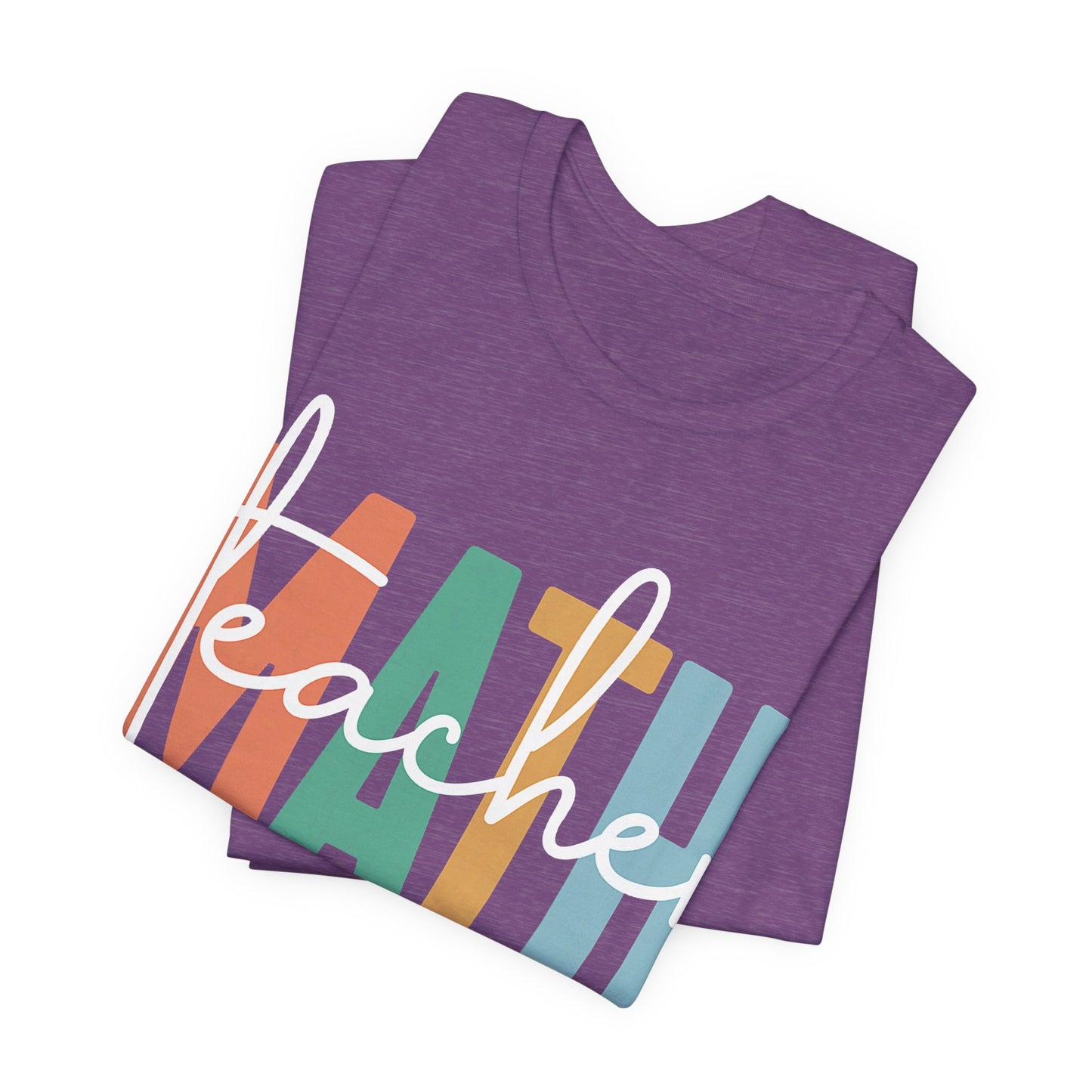 Teacher Mom T-Shirt – “teacher” over colorful MAMA letters, "like a normal teacher only way cooler"