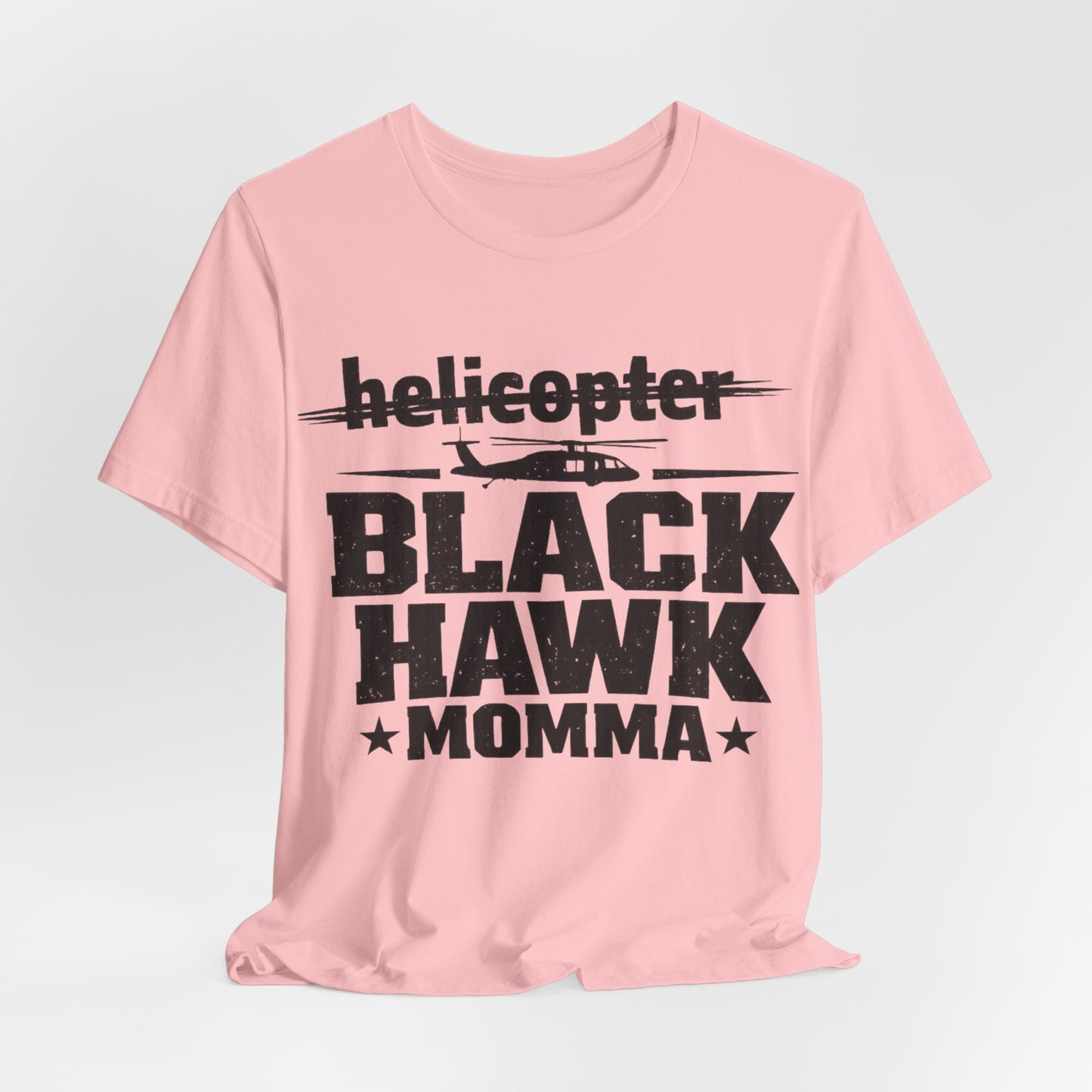 Black Hawk Momma T-Shirt — Helicopter Military Aviation Mom Tee