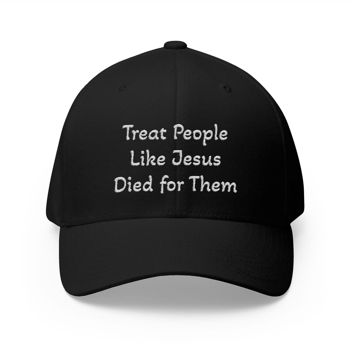Embroidered Christian Baseball Cap — "Treat People Like Jesus Died for Them"